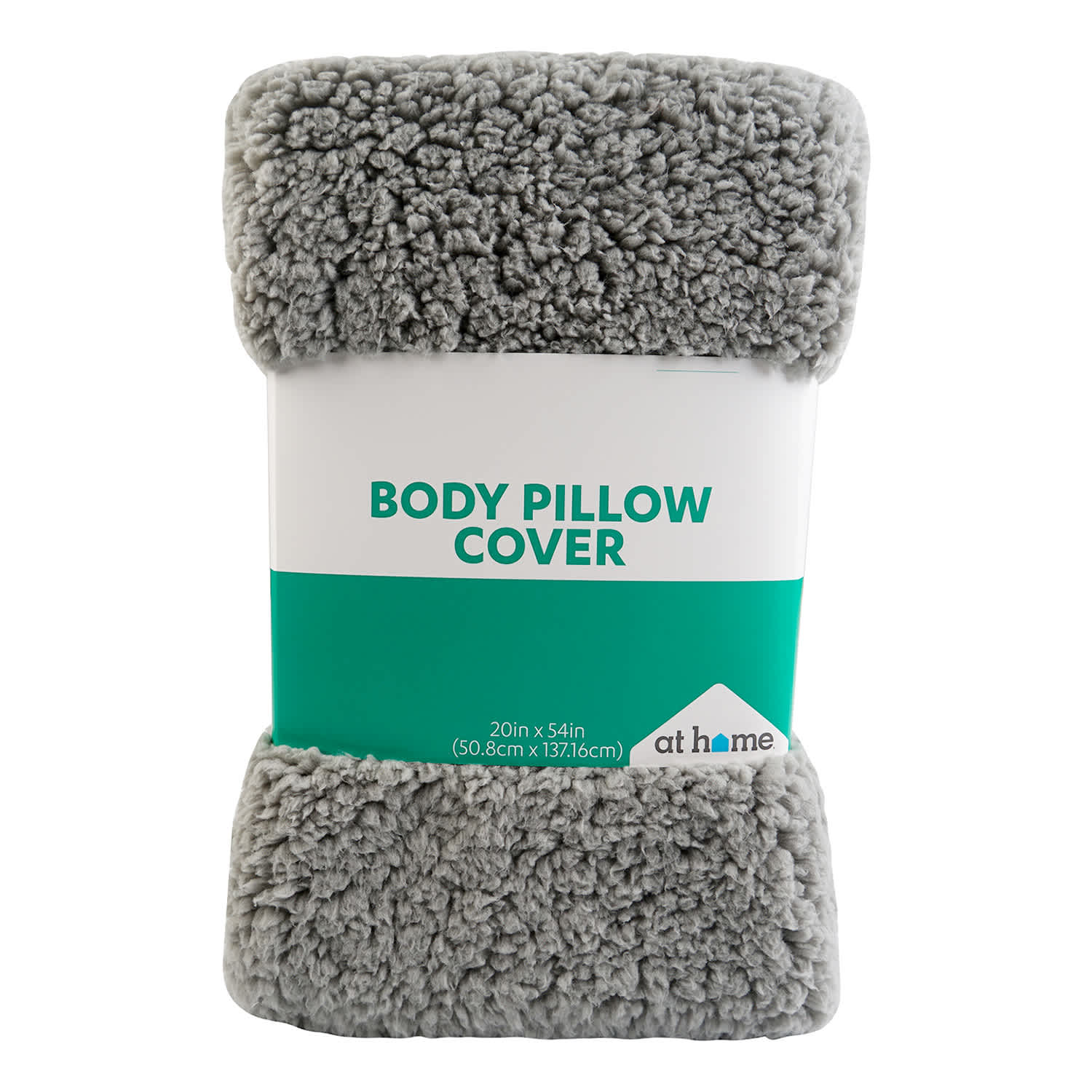 Grey Sherpa Body Pillow Cover, 20x54