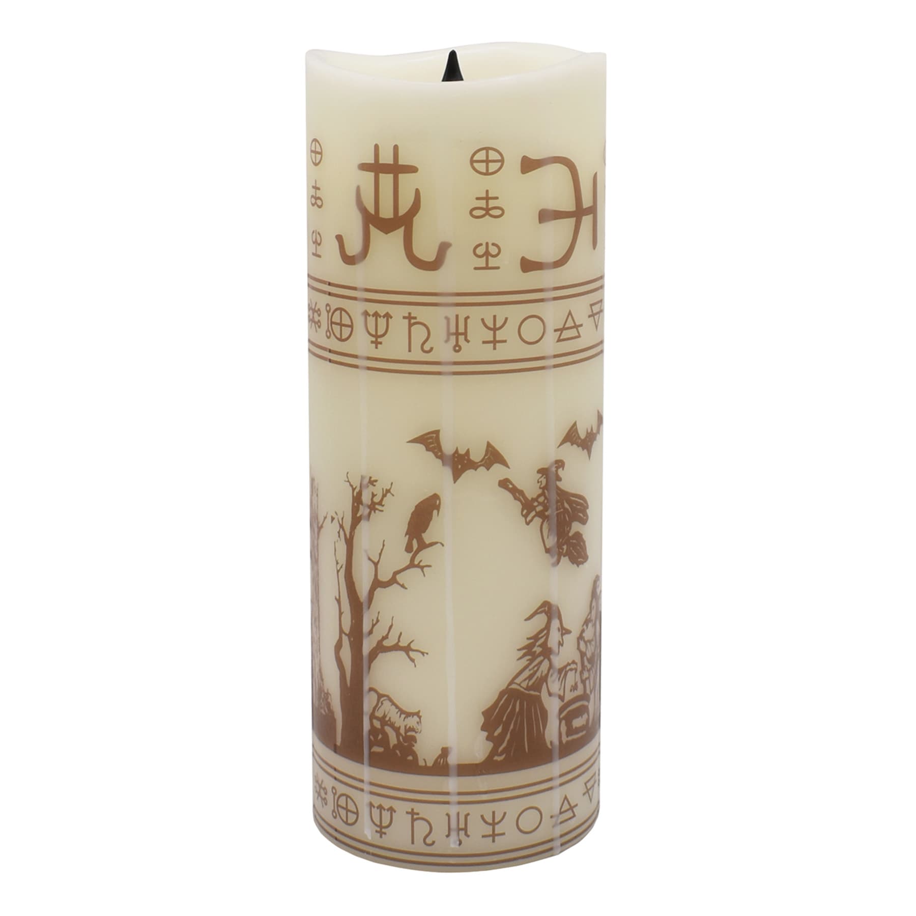 Spellbound LED Black Flame Pillar Candle, 3x8
