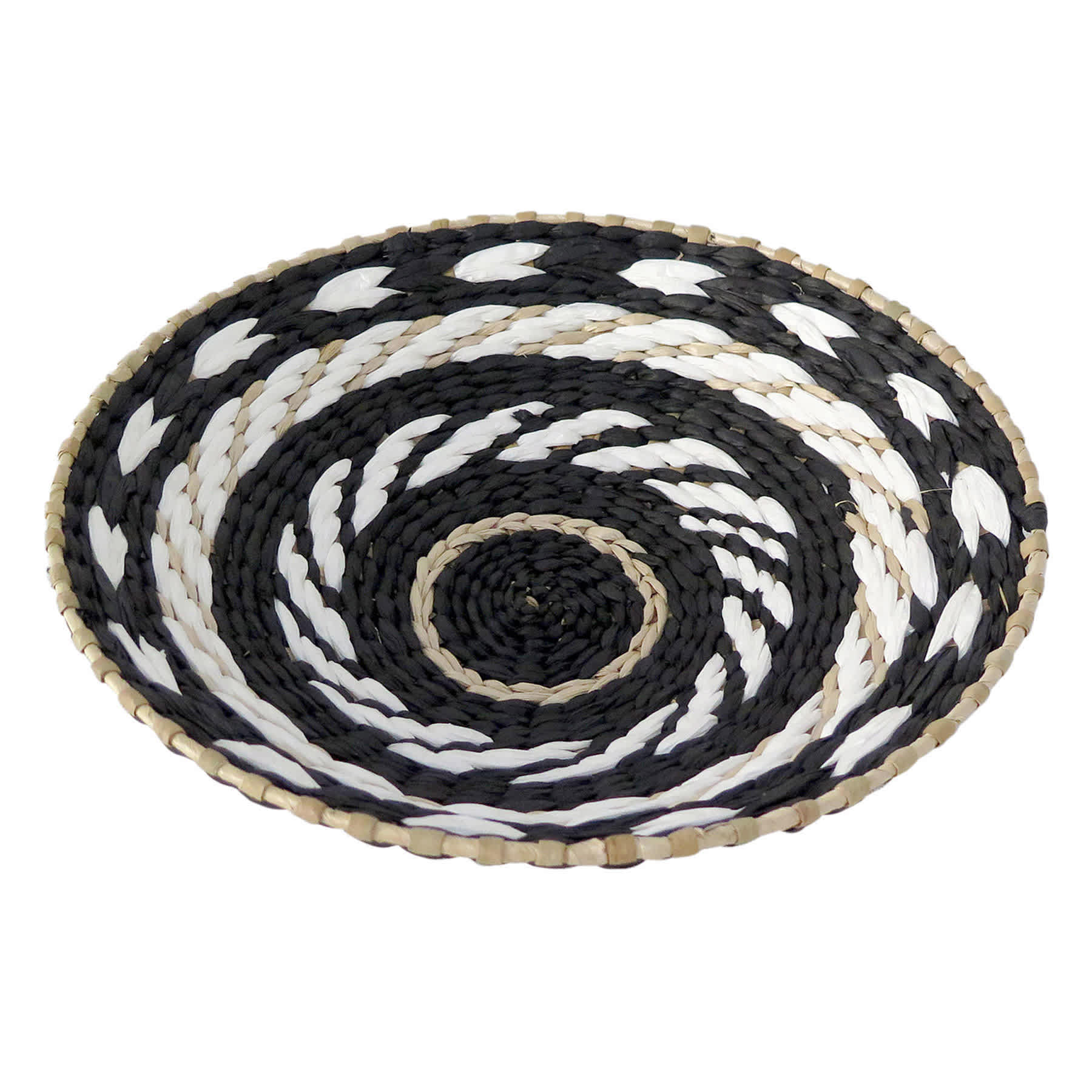 Found & Fable Handwoven Rattan Round Wall Basket, 14"