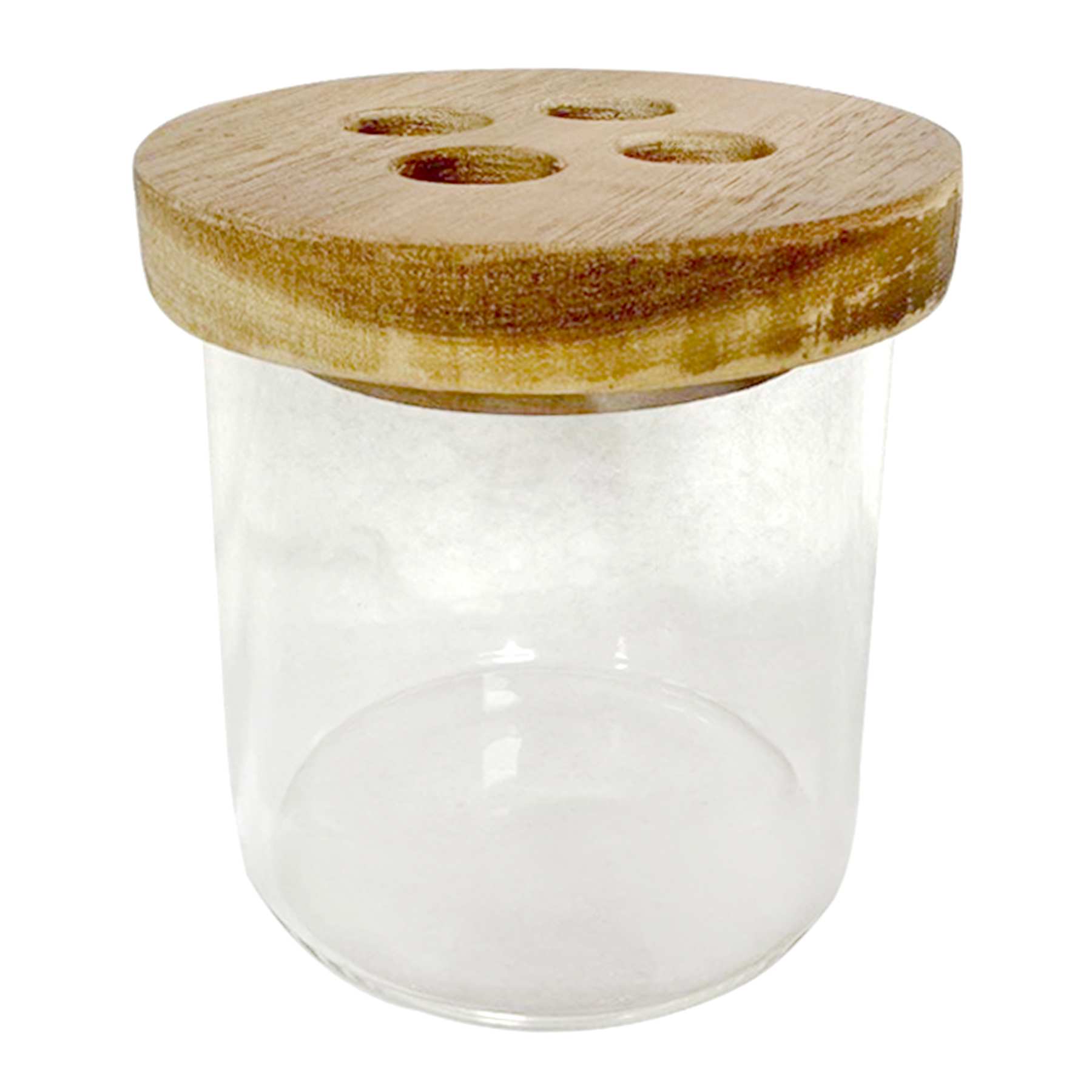 Honeybloom Howell Acacia Wood & Glass Toothbrush Holder