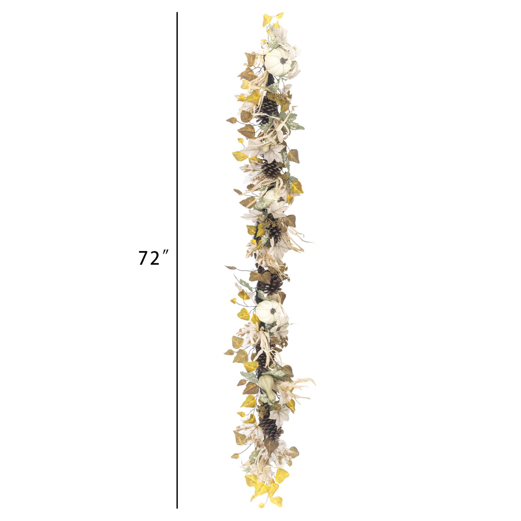 Maple Leaves Pumpkin Garland, 72"