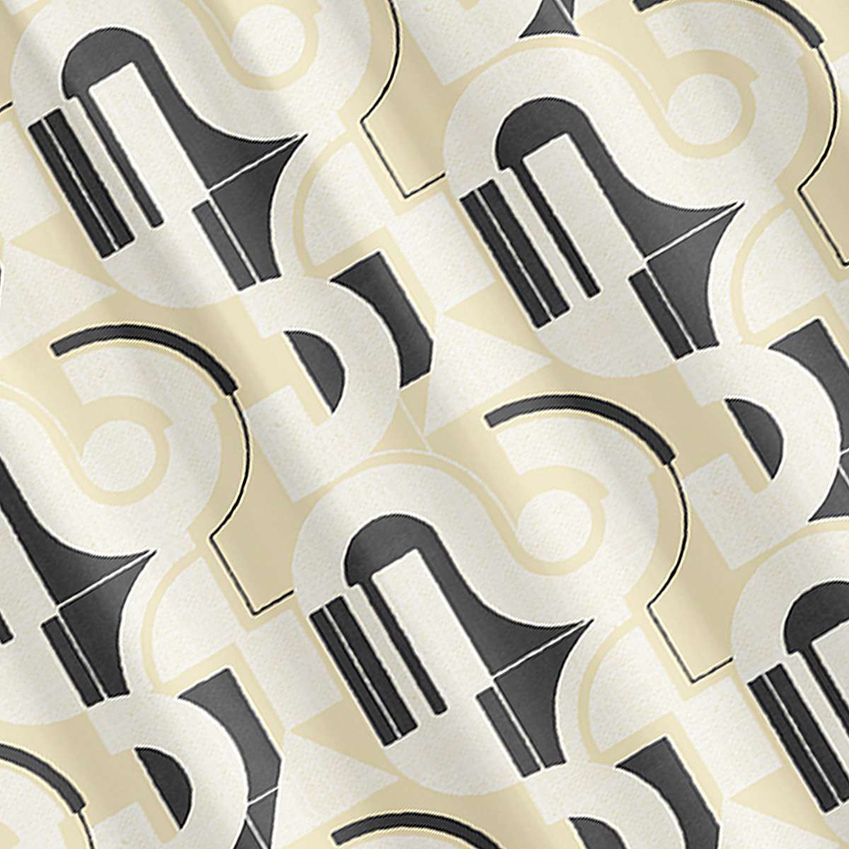 Black Modern Geometric Shower Curtain, 72"