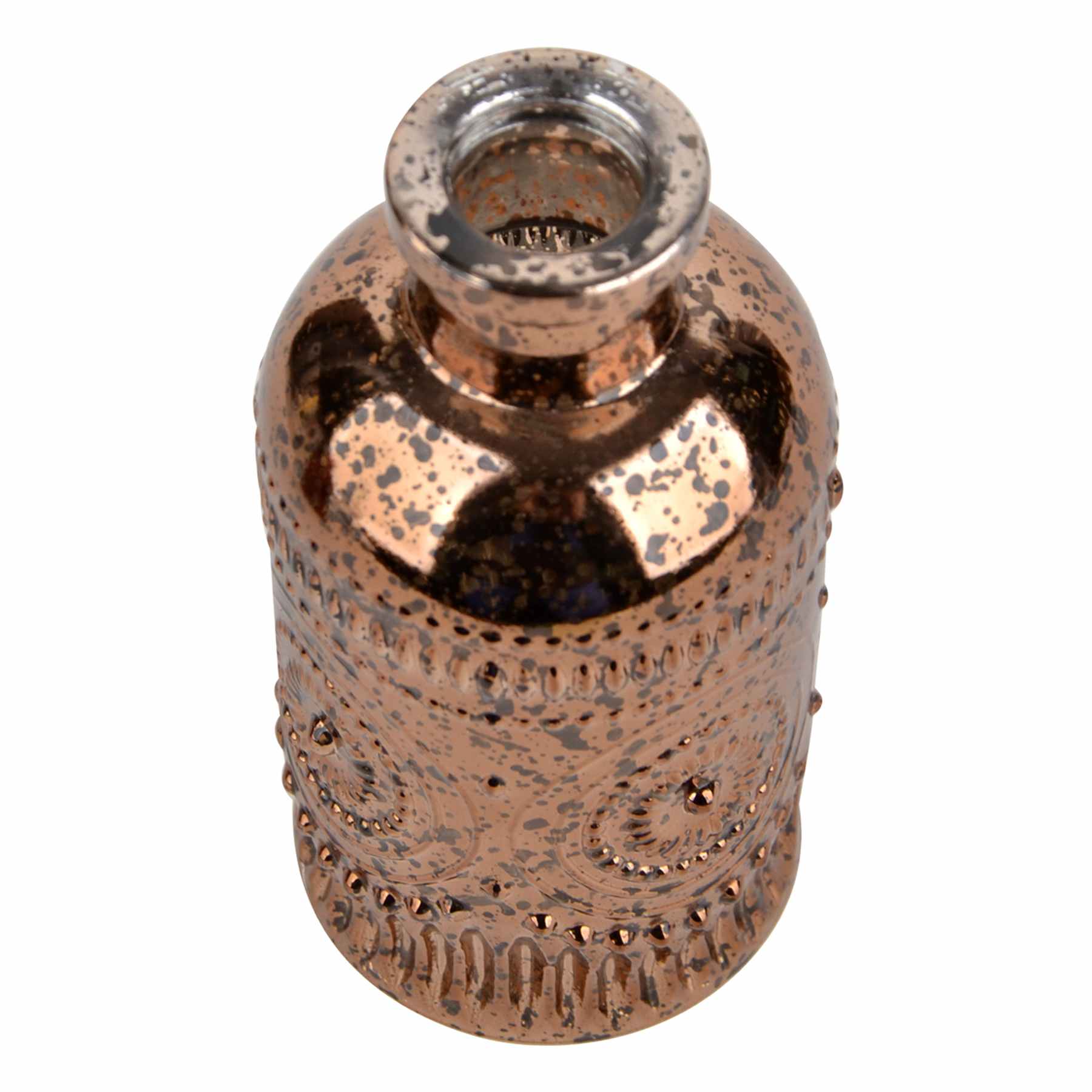 Brown Mercury Glass Bud Vase, 3.5"