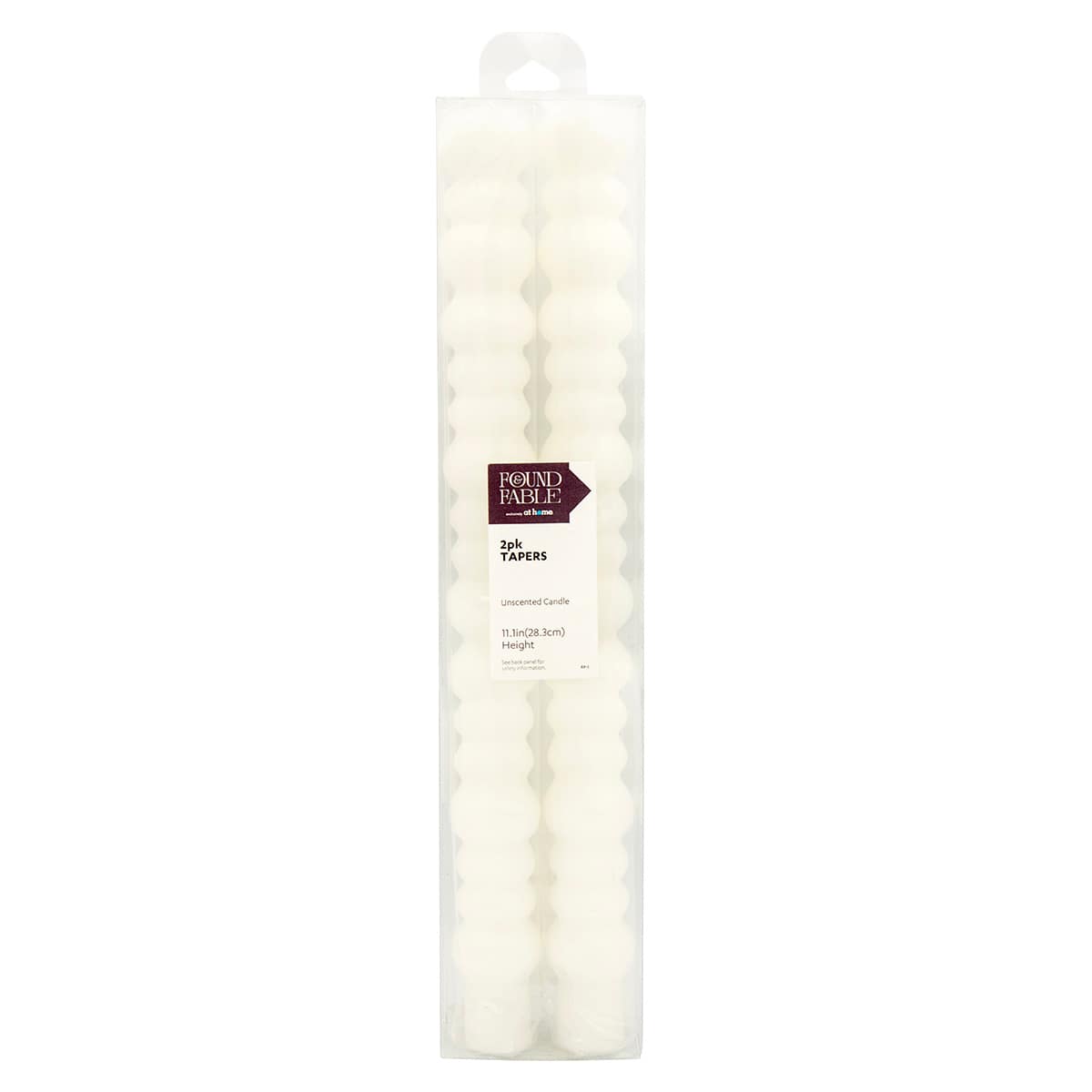 Found & Fable 2-Pack White Bubble Tapers Candles, 10"