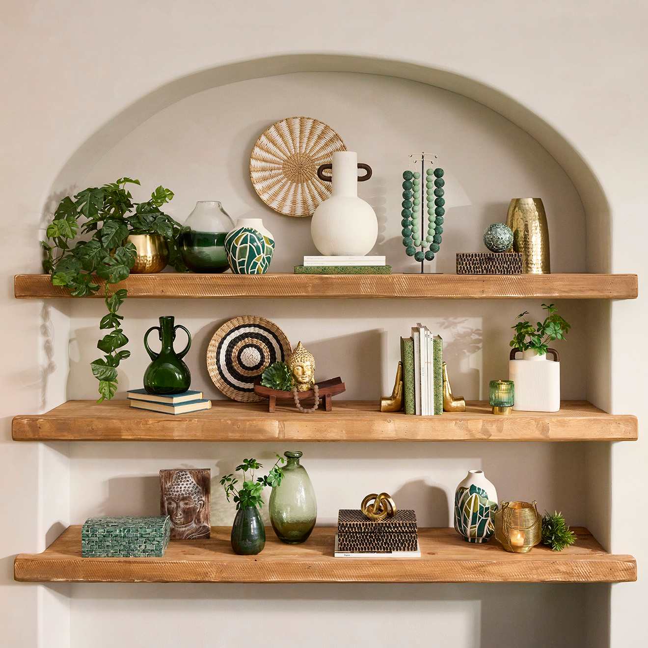Found & Fable Green Capiz Box, Small