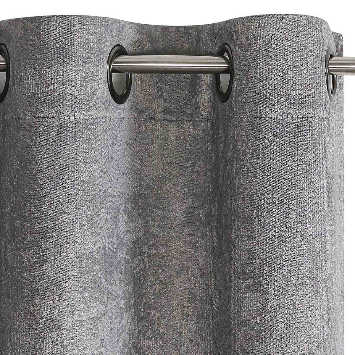 2-Pack Barnes Grey Blackout Grommet Curtain Panel Set, 95"