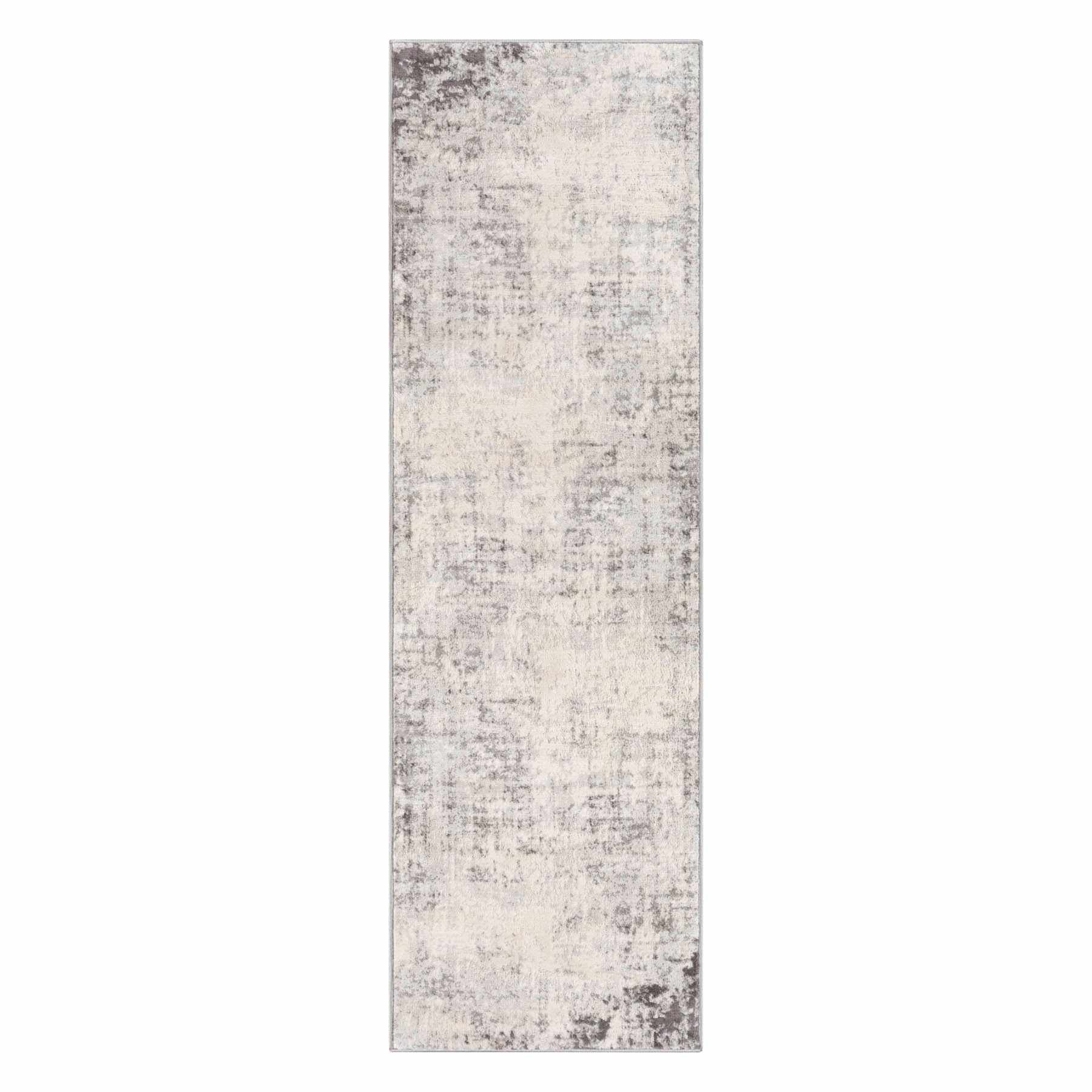 (D498) Crosby St. Roma Grey Abstract Runner, 2x7