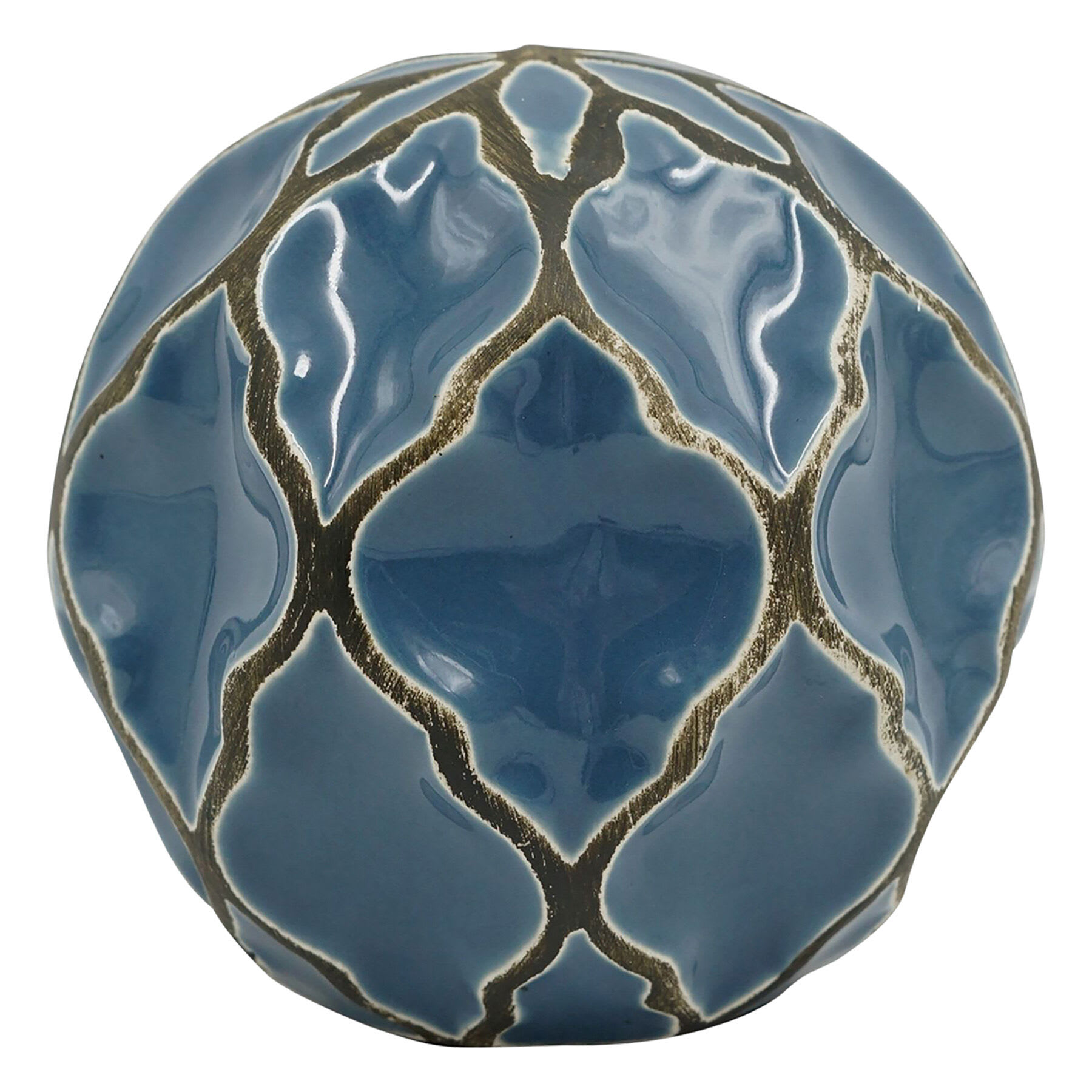 Katherine Blue Ceramic Orb, 4"