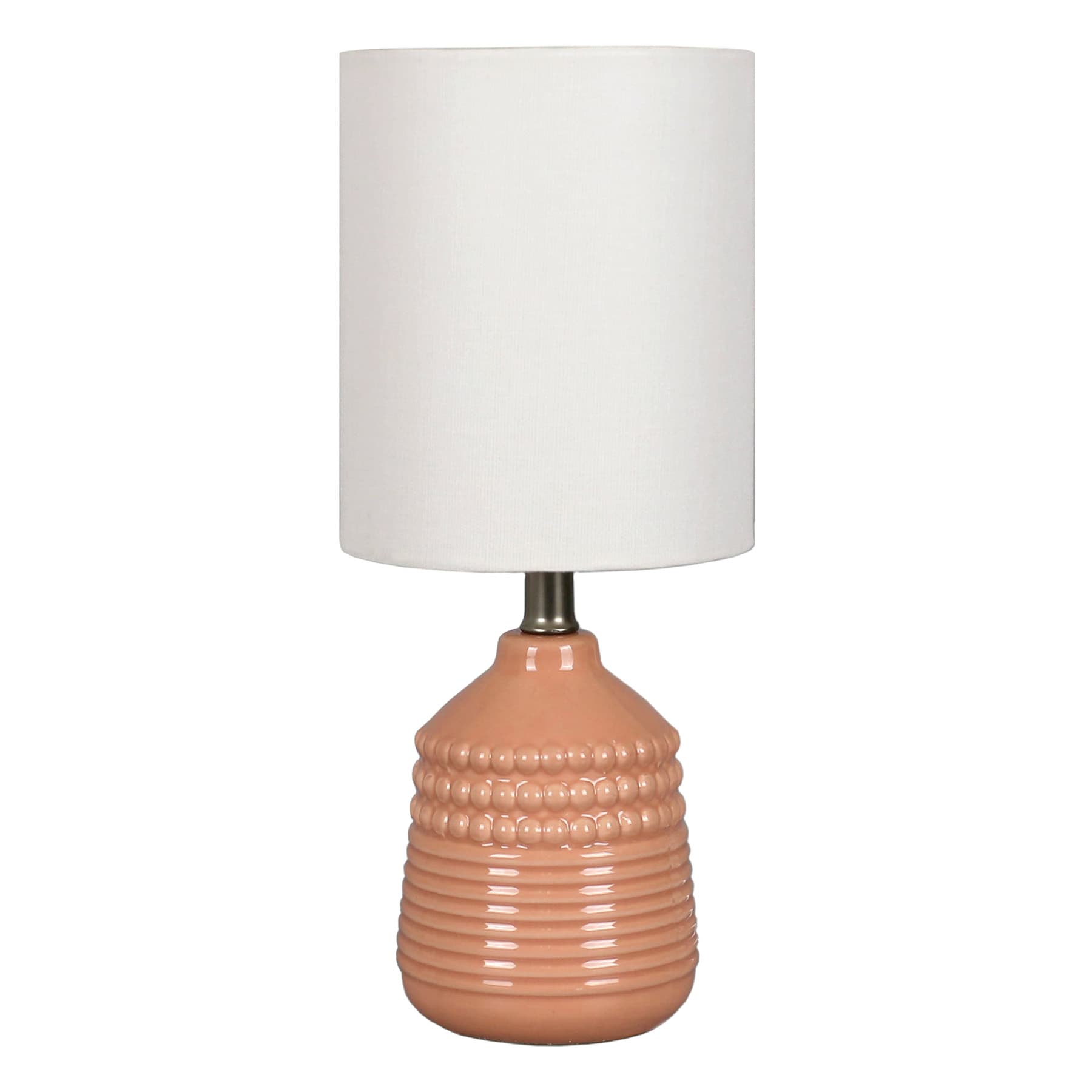 Orange Ceramic Mini Table Lamp with Shade, 12"