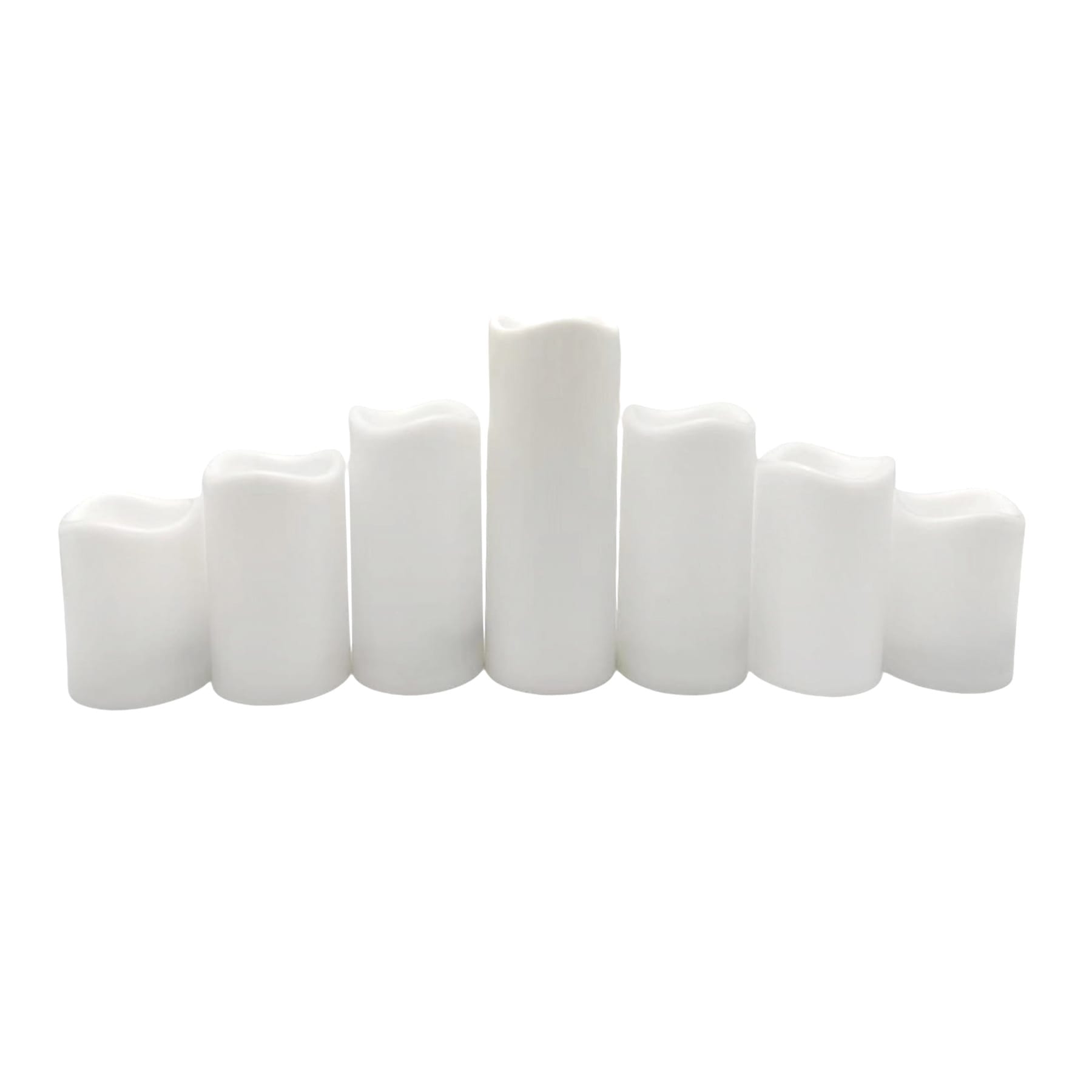 7Pk White Pillars 3X4-5-6-8 Candle
