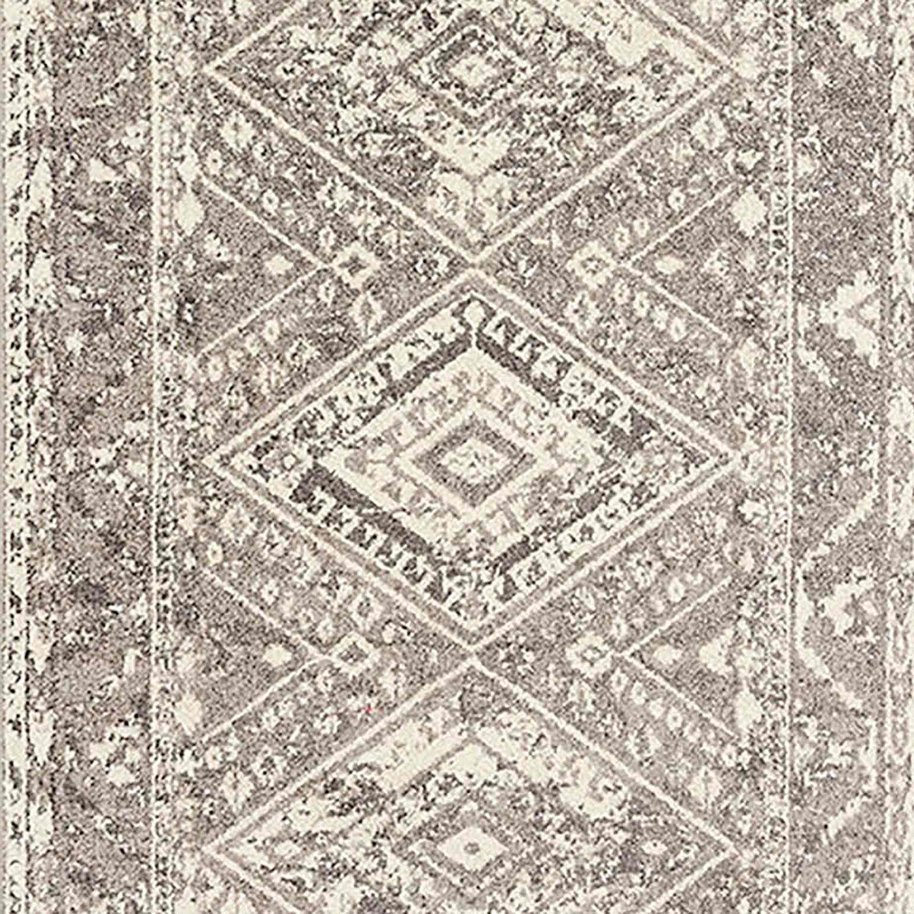 (B640) Greta Taupe Diamond Design Accent Rug, 3x5