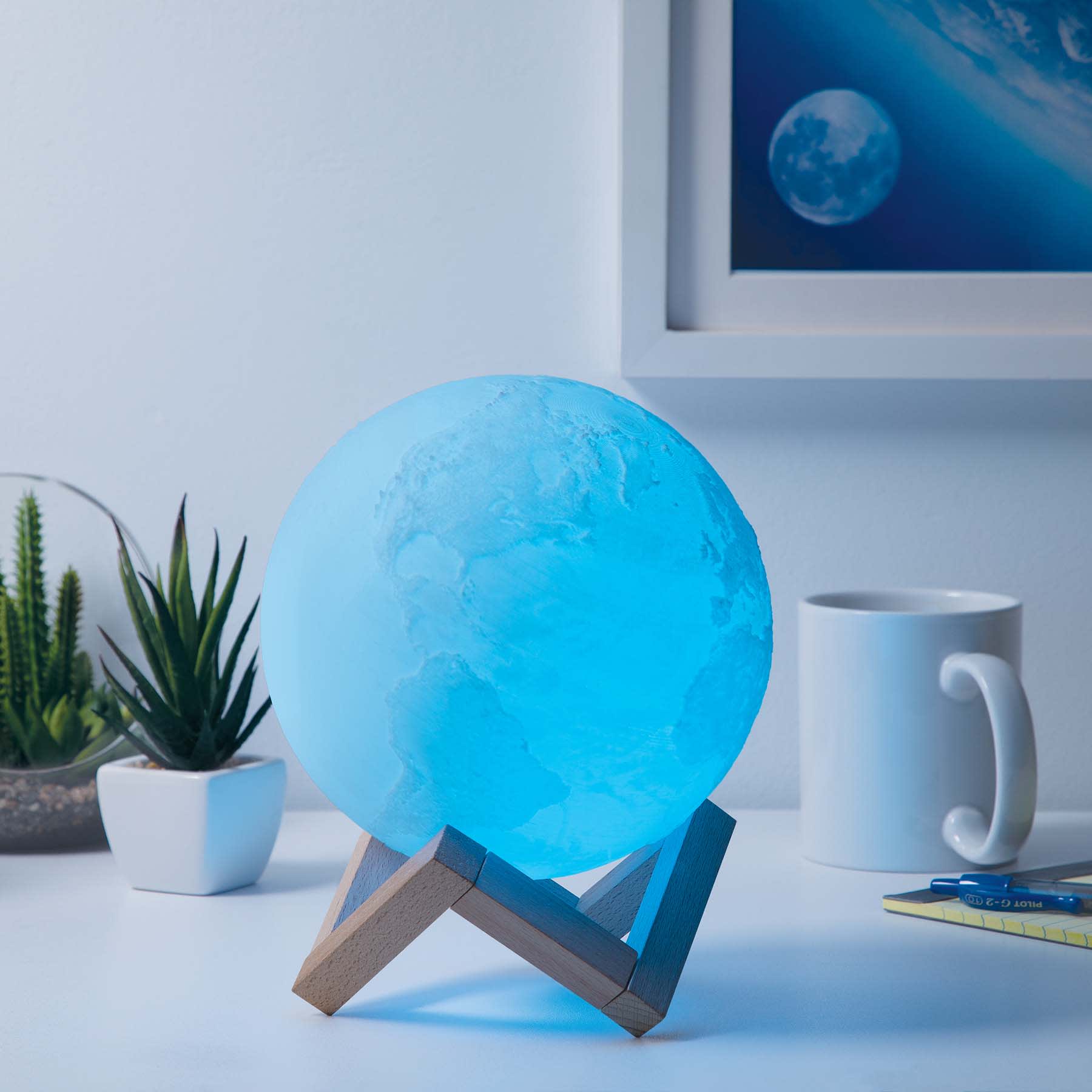 Blue LED 3D Earth Light, 6.5"