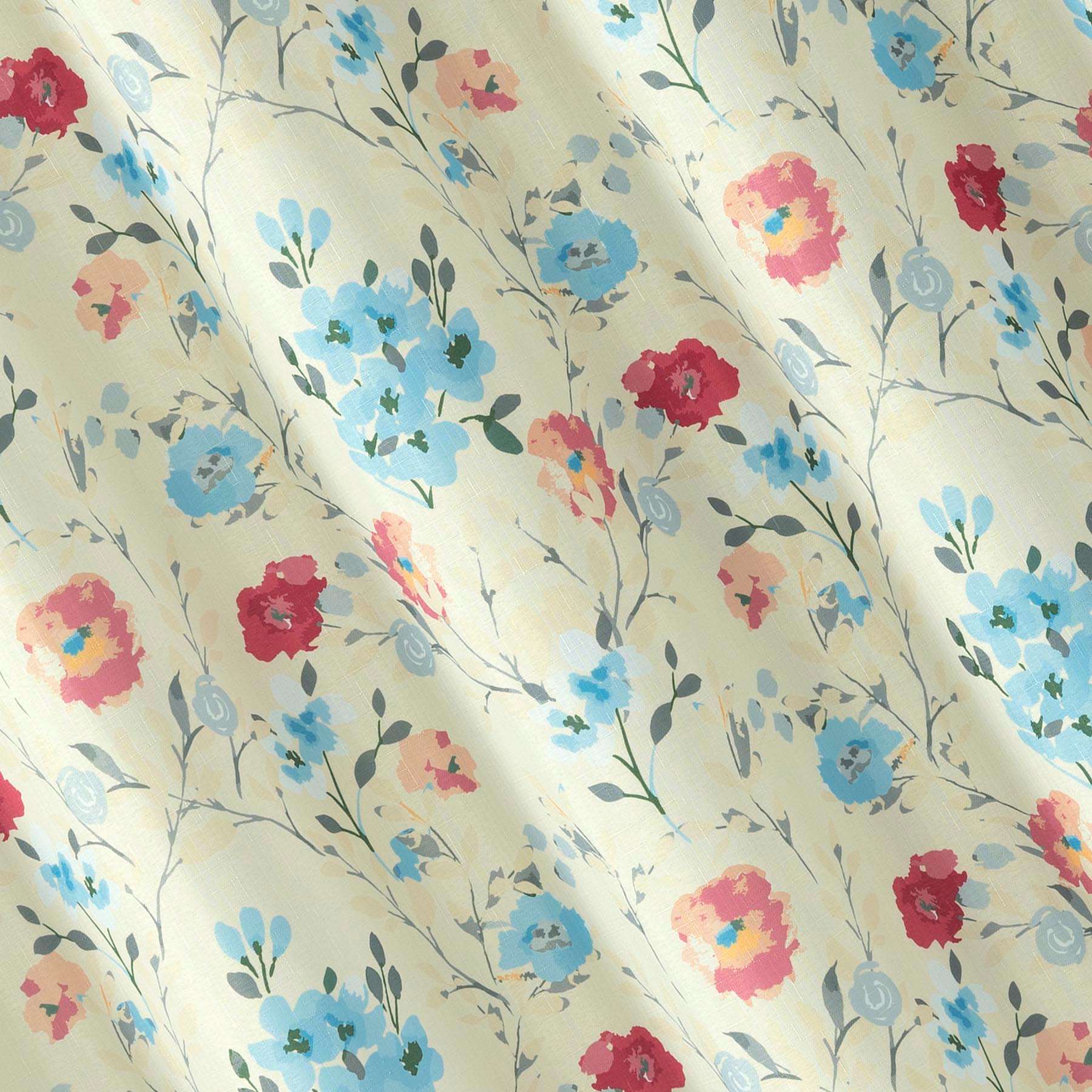 13-Piece Teal Abstract Blossoms Shower Curtain Set, 72"