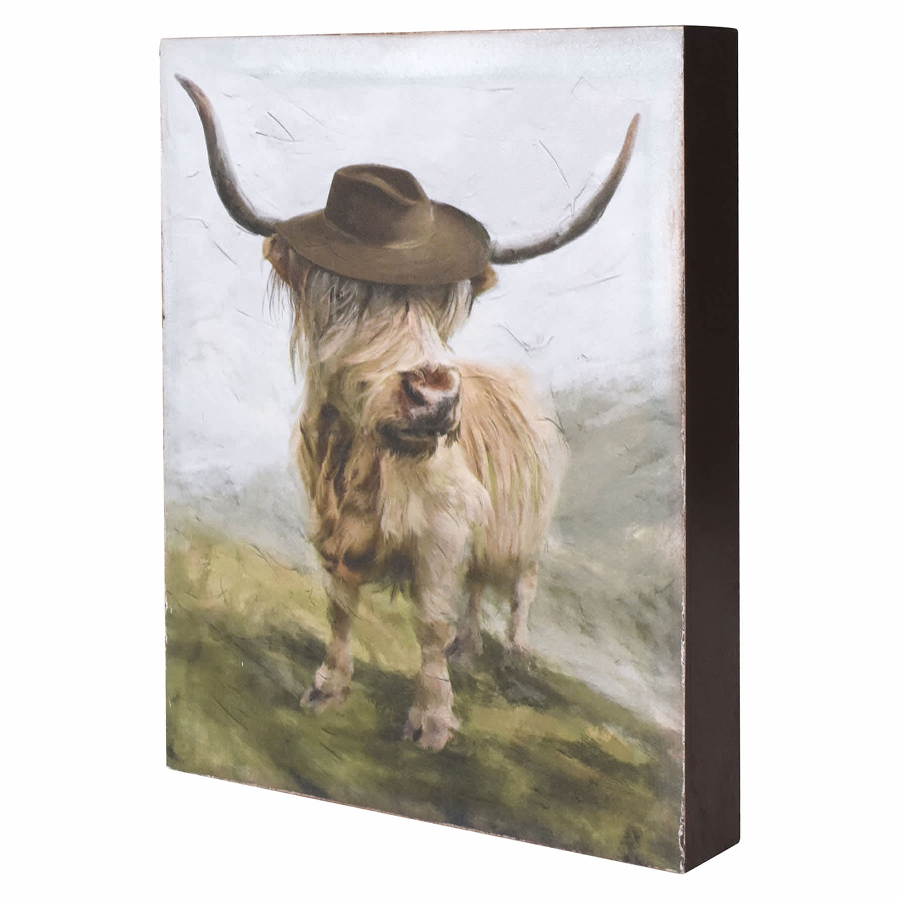 Highland Hipster Cow Art, 6x8