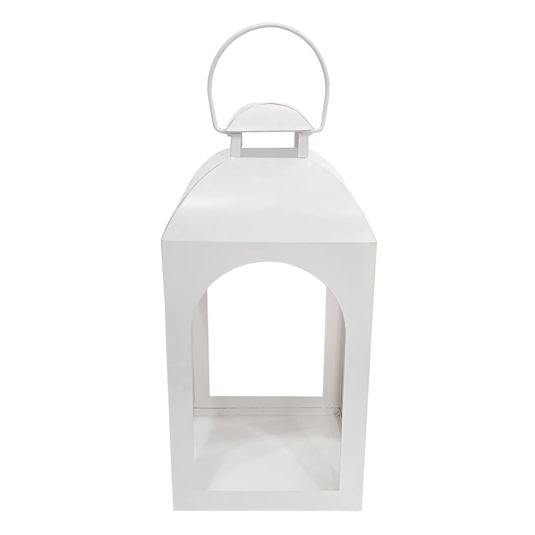 White Metal Lantern, 17"