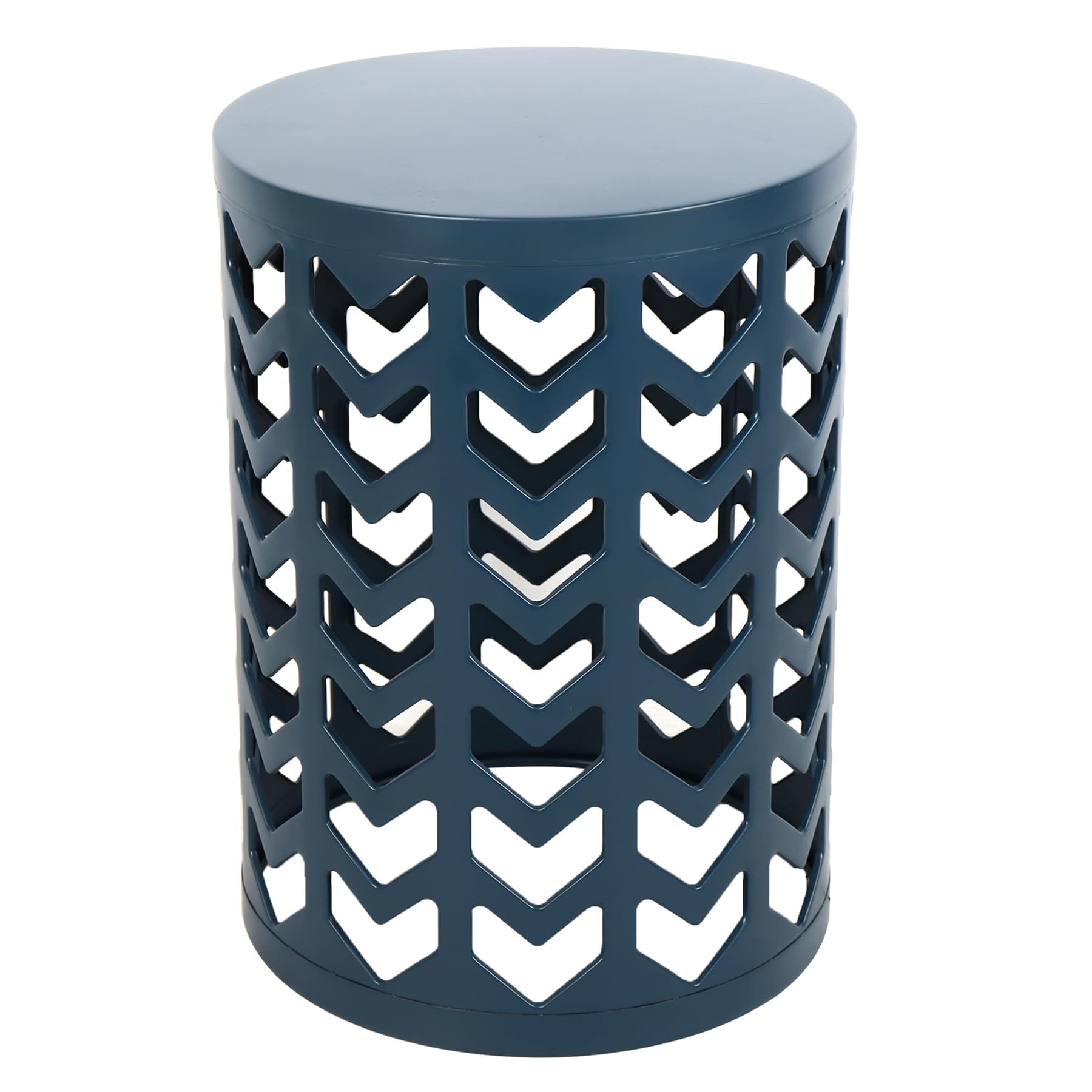 Navy Blue Chevron Metal Plant Stand, 18"