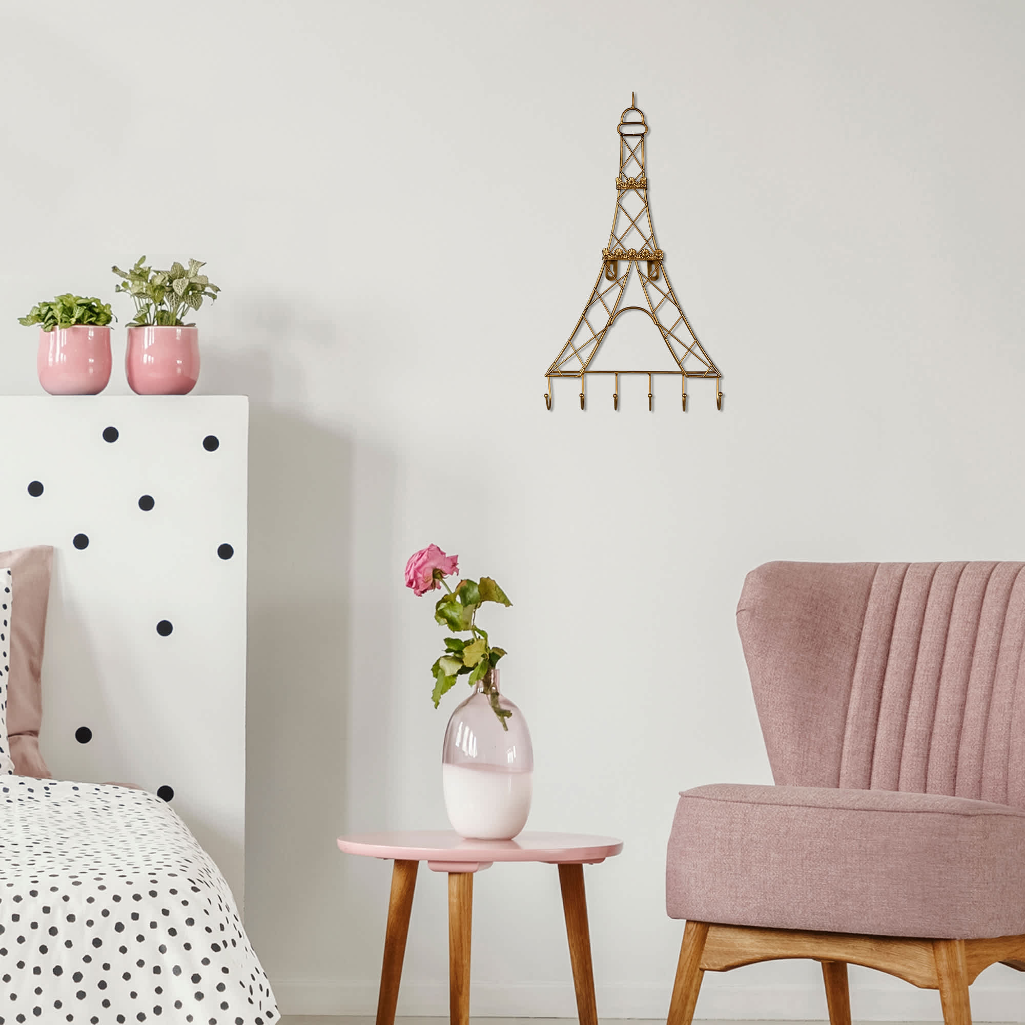 6-Hook Eiffel Tower Wall Hooks, 10x17