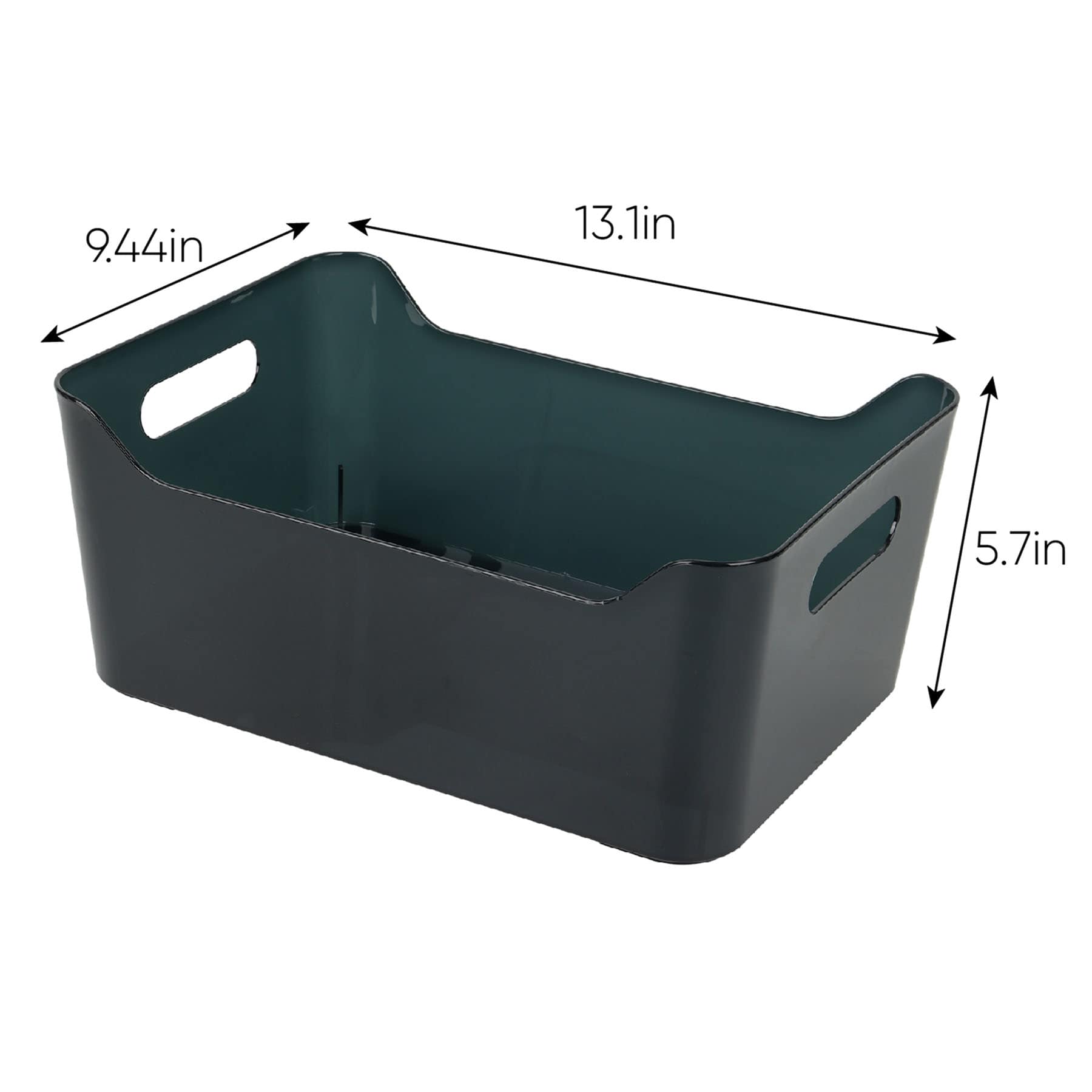 Clear & Black Storage Bin, Medium