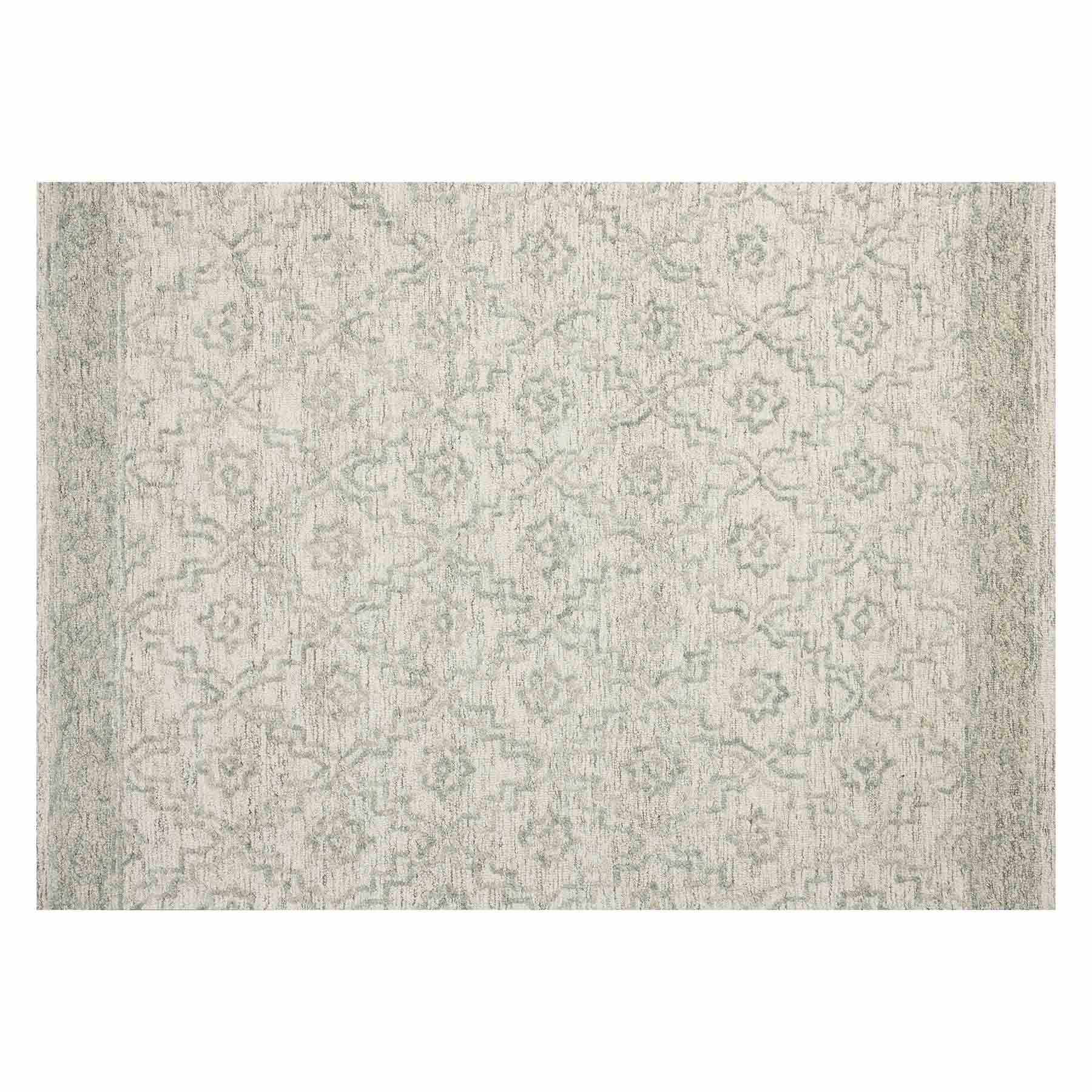 (A512) Providence Esmond Silver & Grey Floral Design Area Rug, 5x7