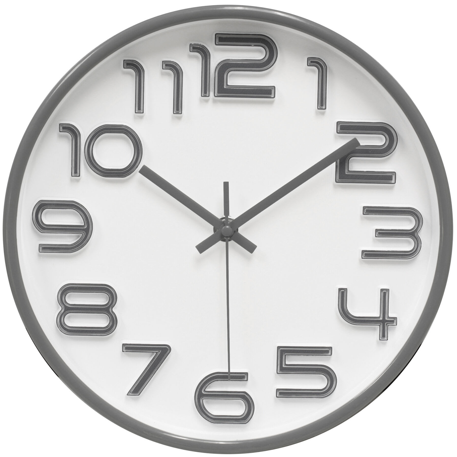 Grey Accent Round Wall Clock, 10"