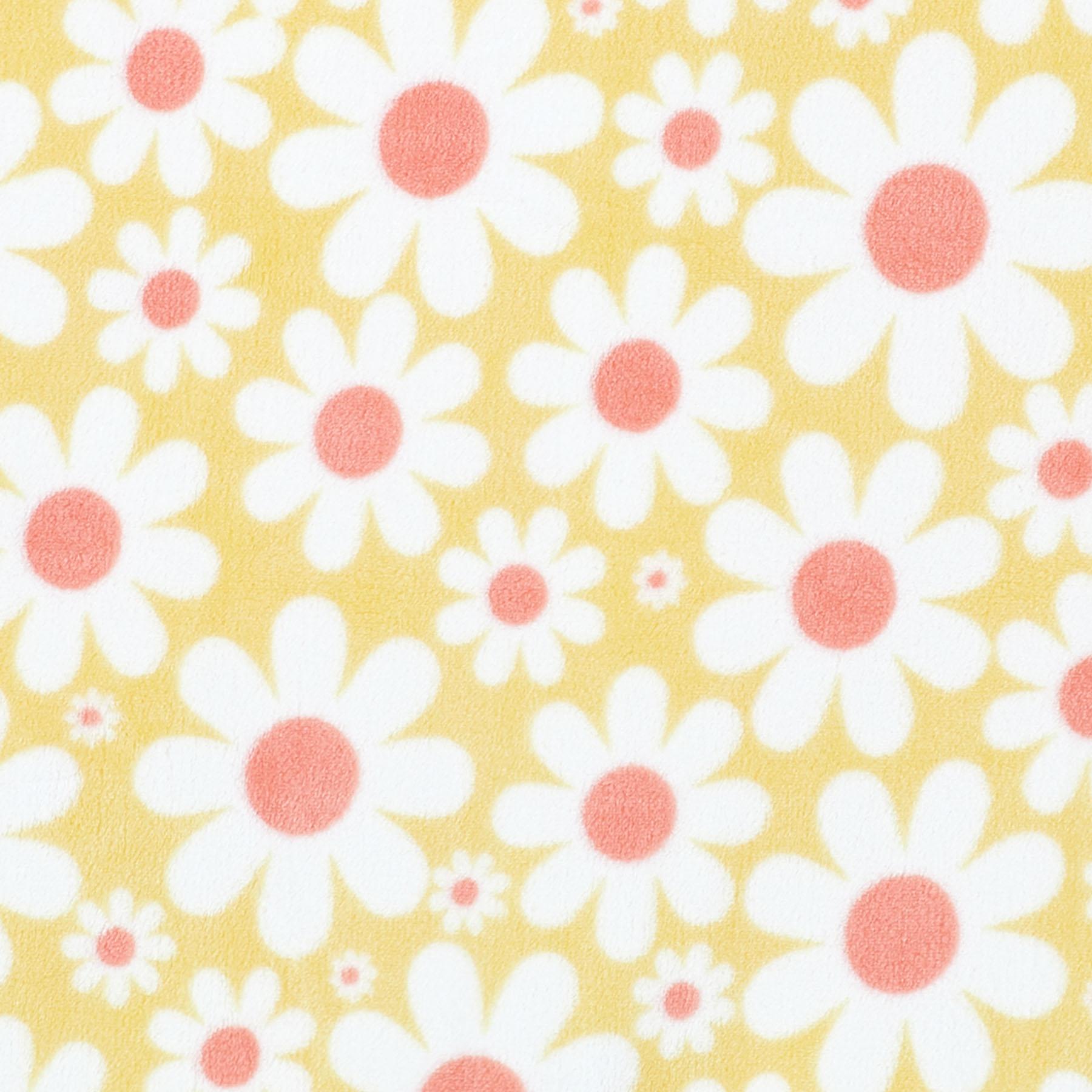 Tiny Dreamers Fairy Garden Yellow Daisy Print Throw Blanket, 50x60