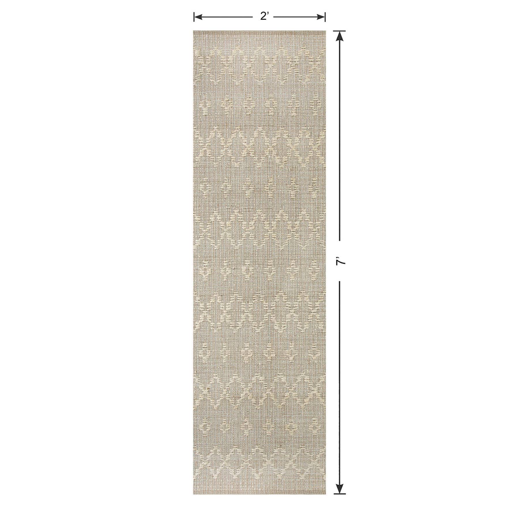 (B726) Honeybloom Denali Neutral Flatweave Runner, 2x7
