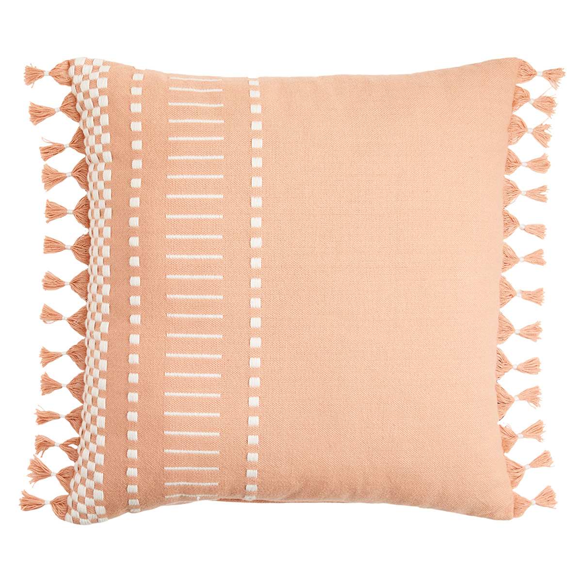 Honeybloom Cafe Stripe Tassel Outdoor Throw Pillow, 18"
