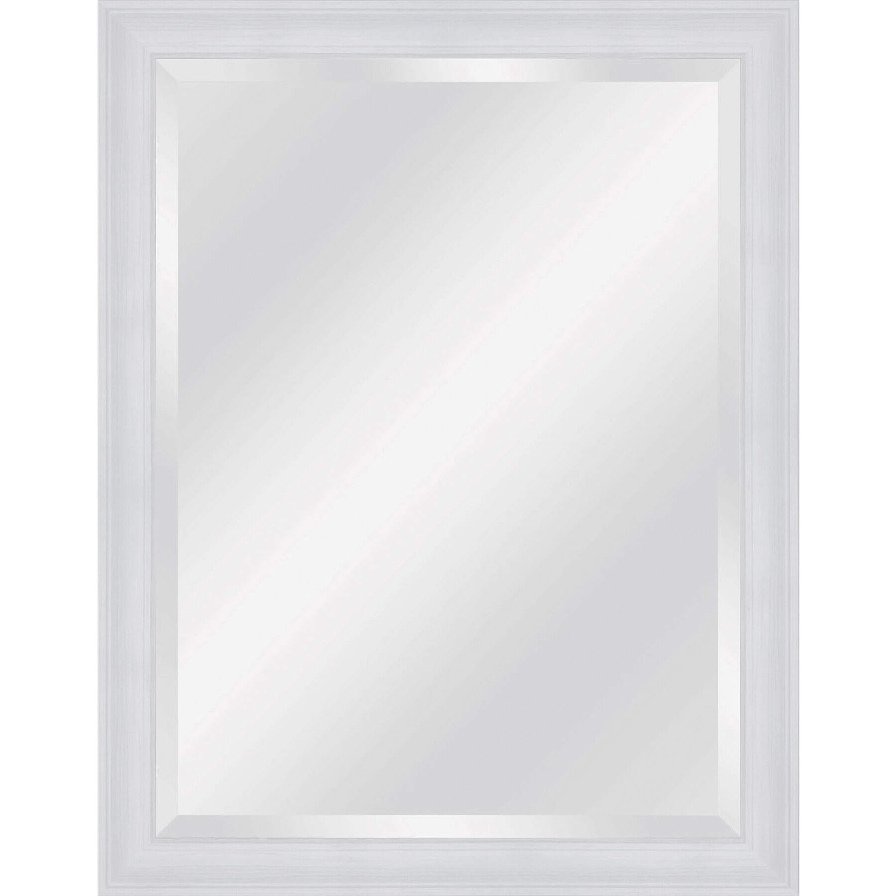 White Wood Framed Gallery Rectangle Wall Mirror, 30x40