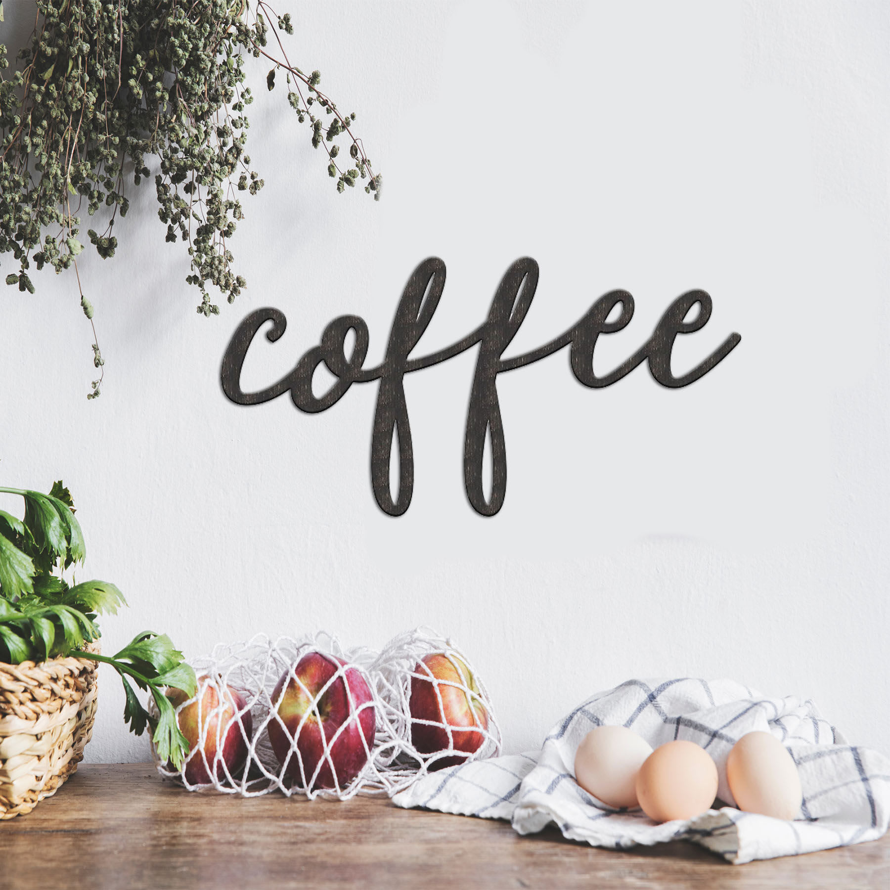 Coffee Metal Wall Sign, 14x7