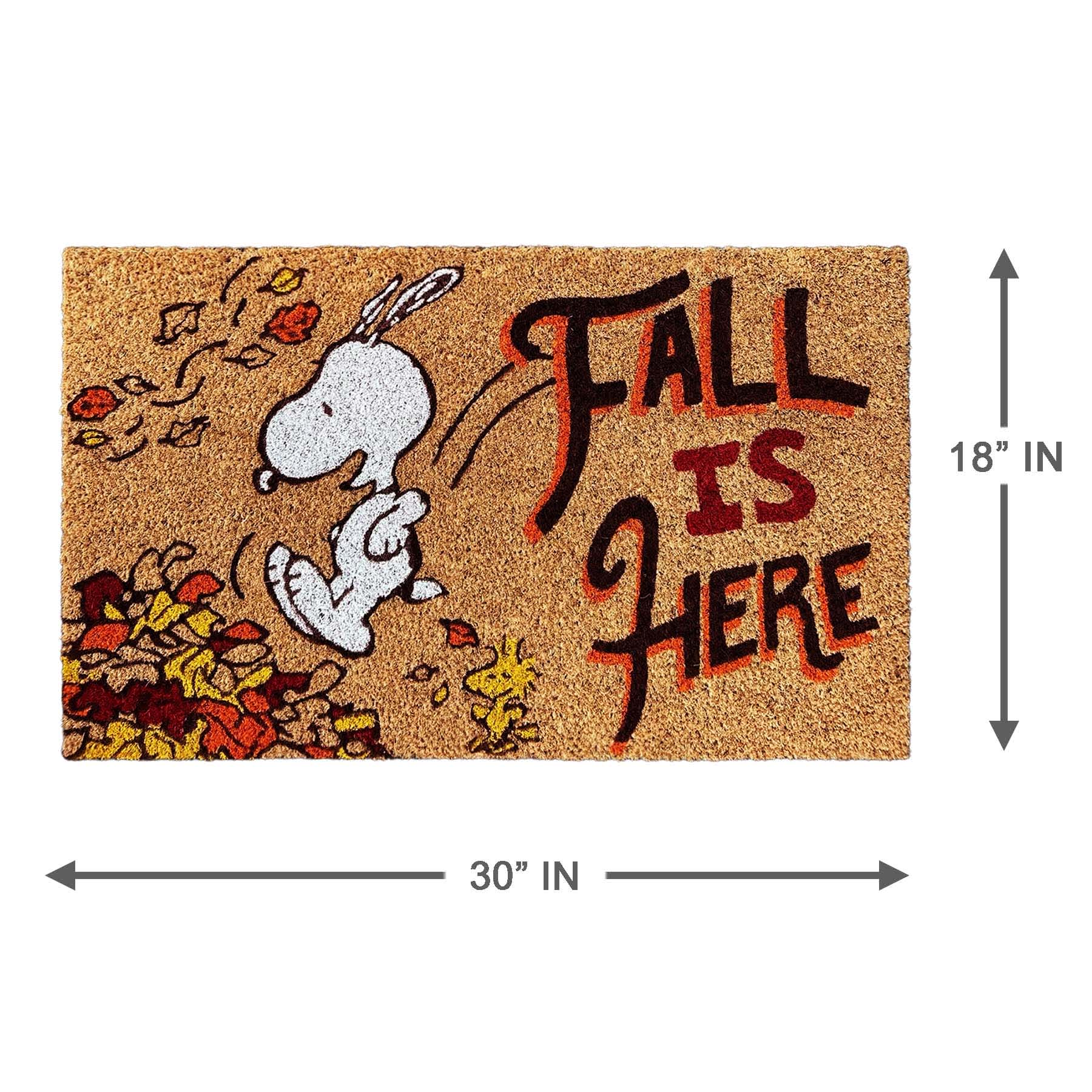 Snoopy Fall is Here Coir Mat, 18x30