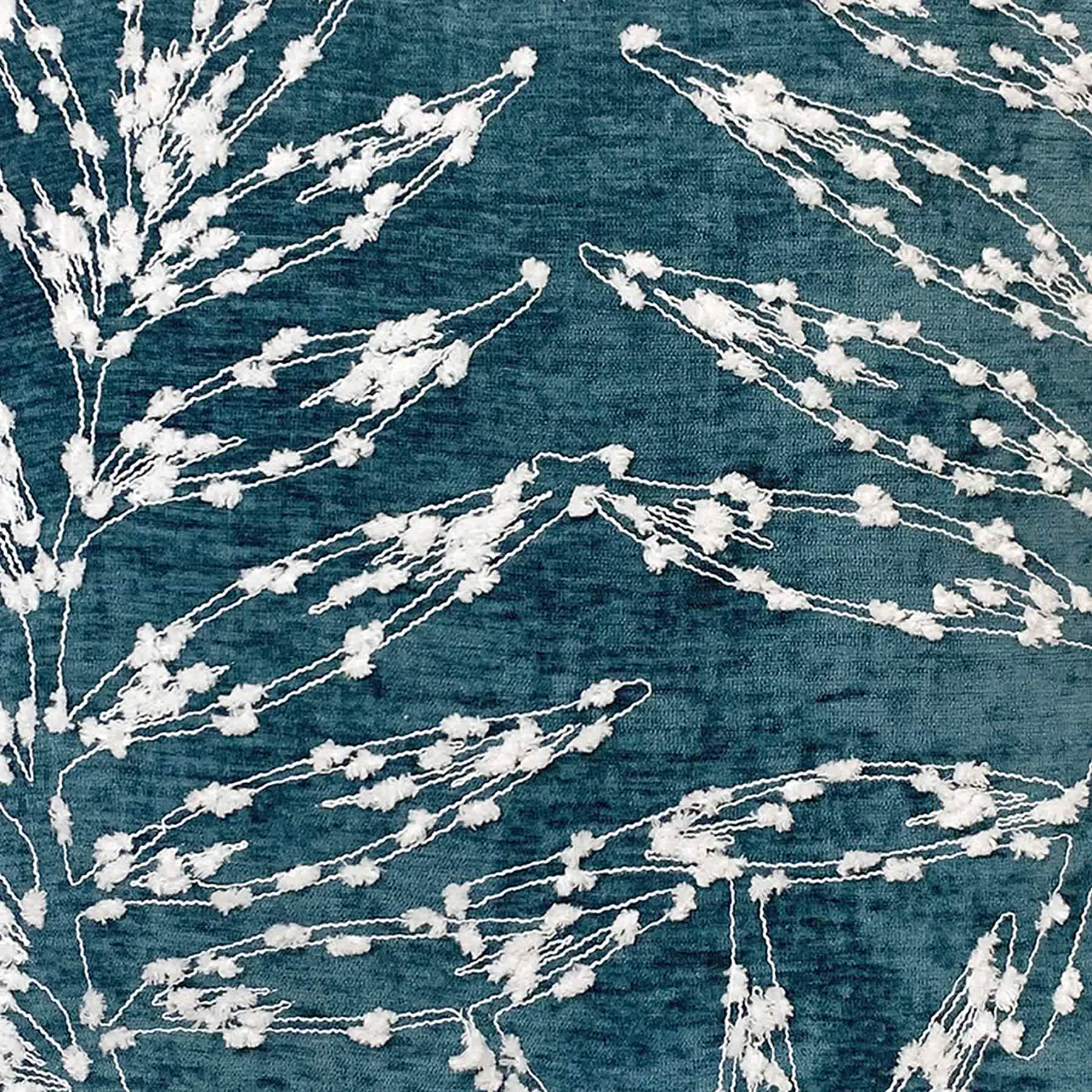 Teal Firefly Floral Embroidered Throw Pillow, 18"
