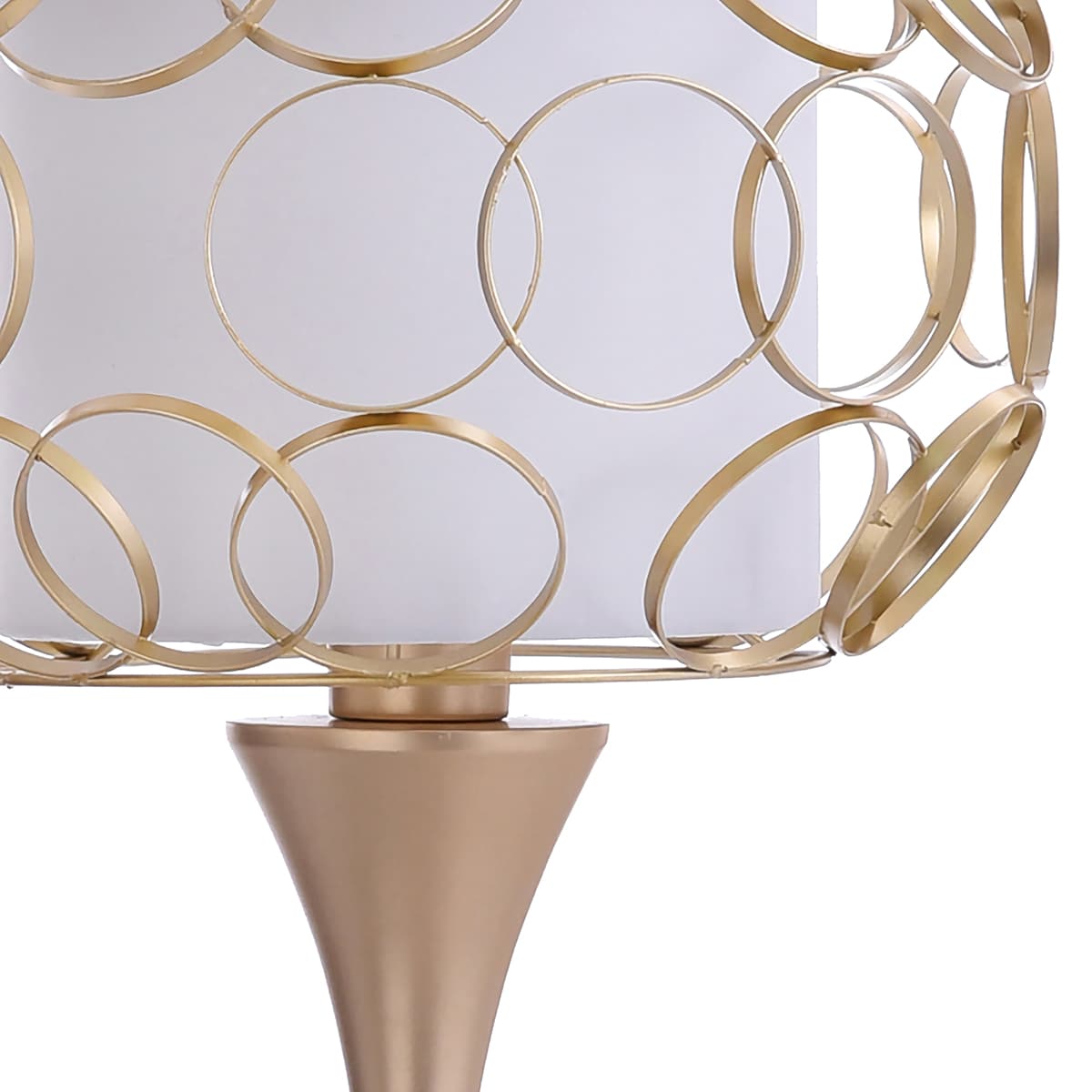 Gold Metal Medium Table Lamp with Shade, 21"