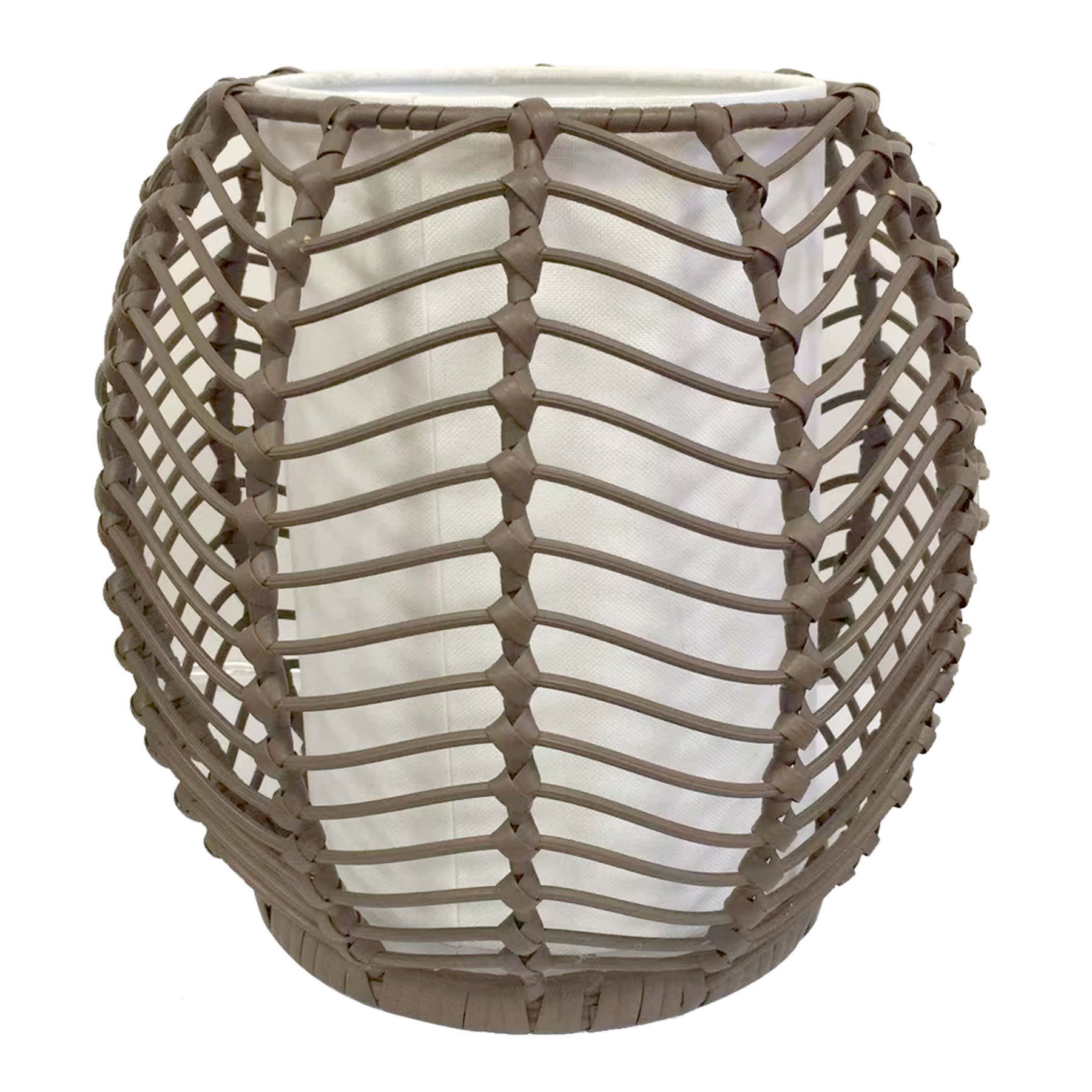 Found & Fable Brown Rattan Woven Uplight Lamp, 9"