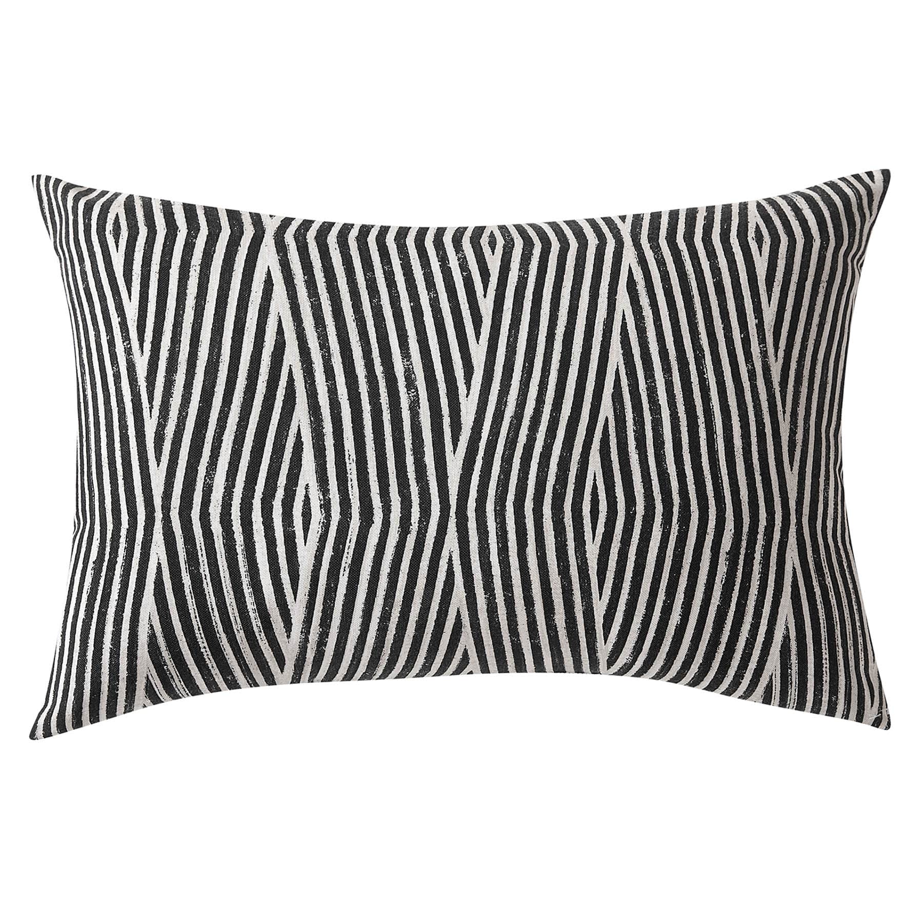 Crosby St. Black & White Striped Lumbar Outdoor Throw Pillow, 14x20