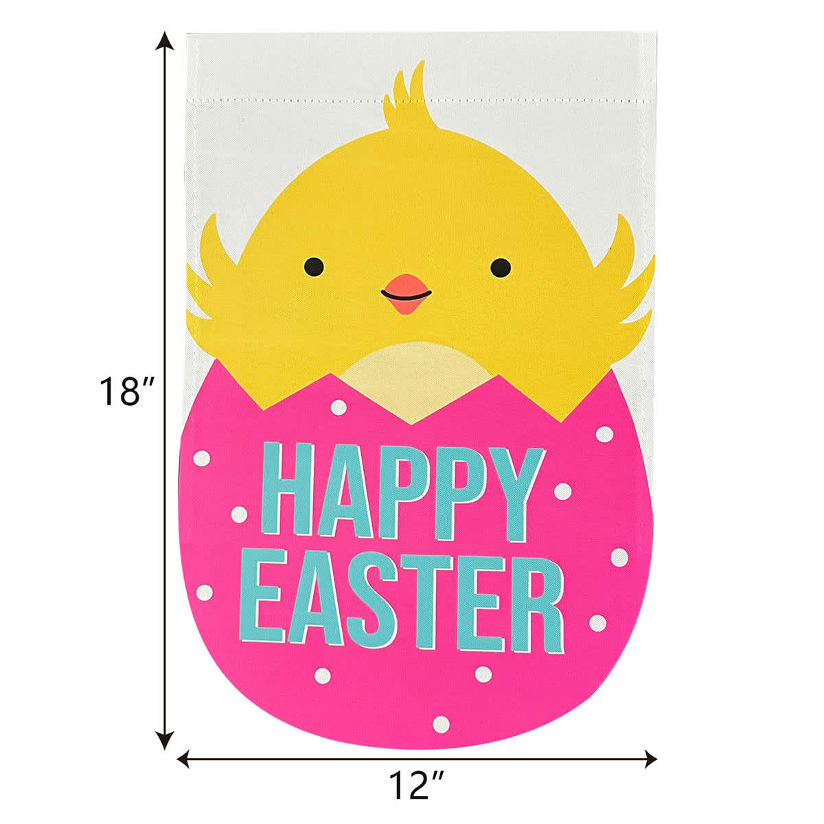 Bunny Brights Happy Easter Chick Yard Flag, 18"
