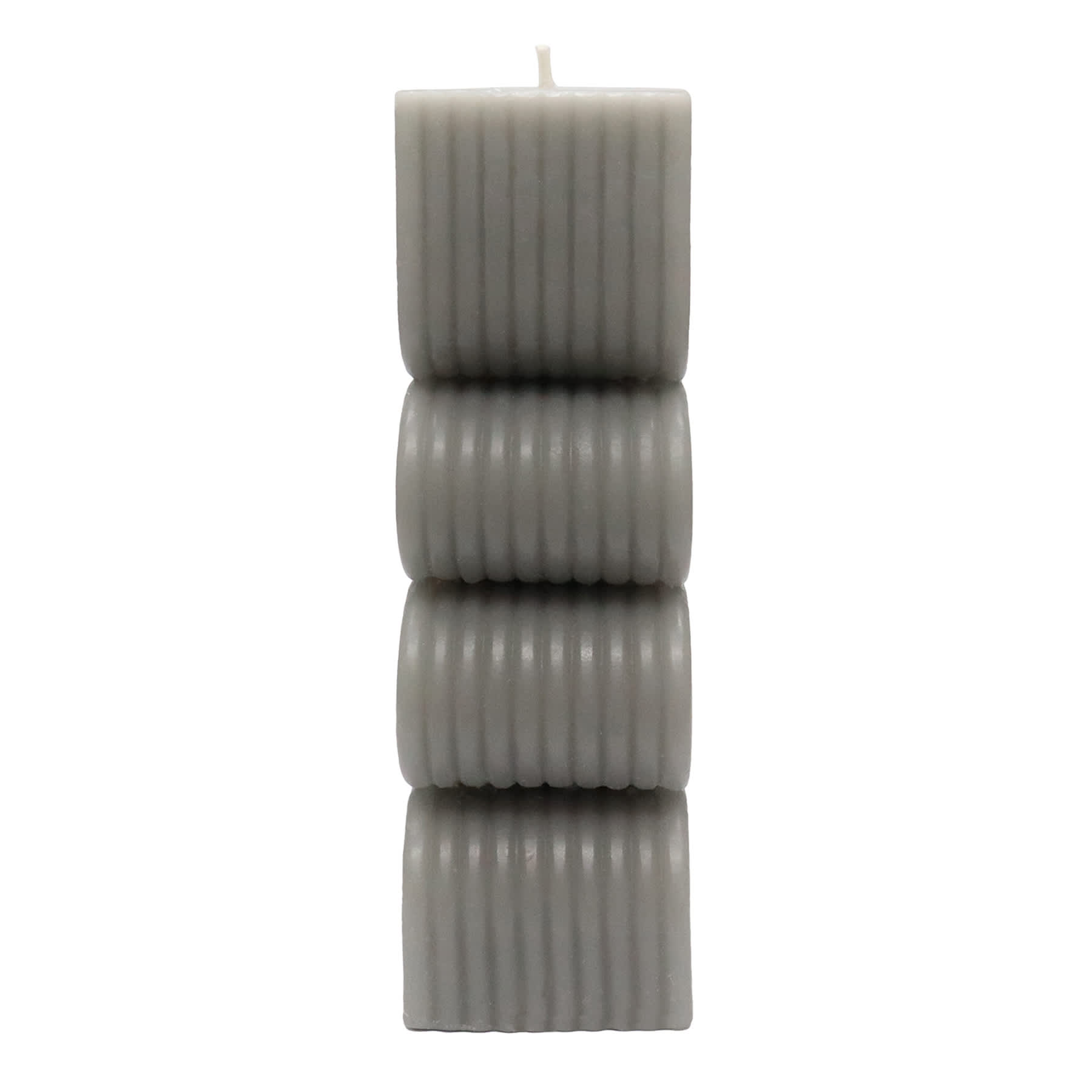 Crosby St. Grey Unscented Modern Wavy Pillar Candle, 3x8
