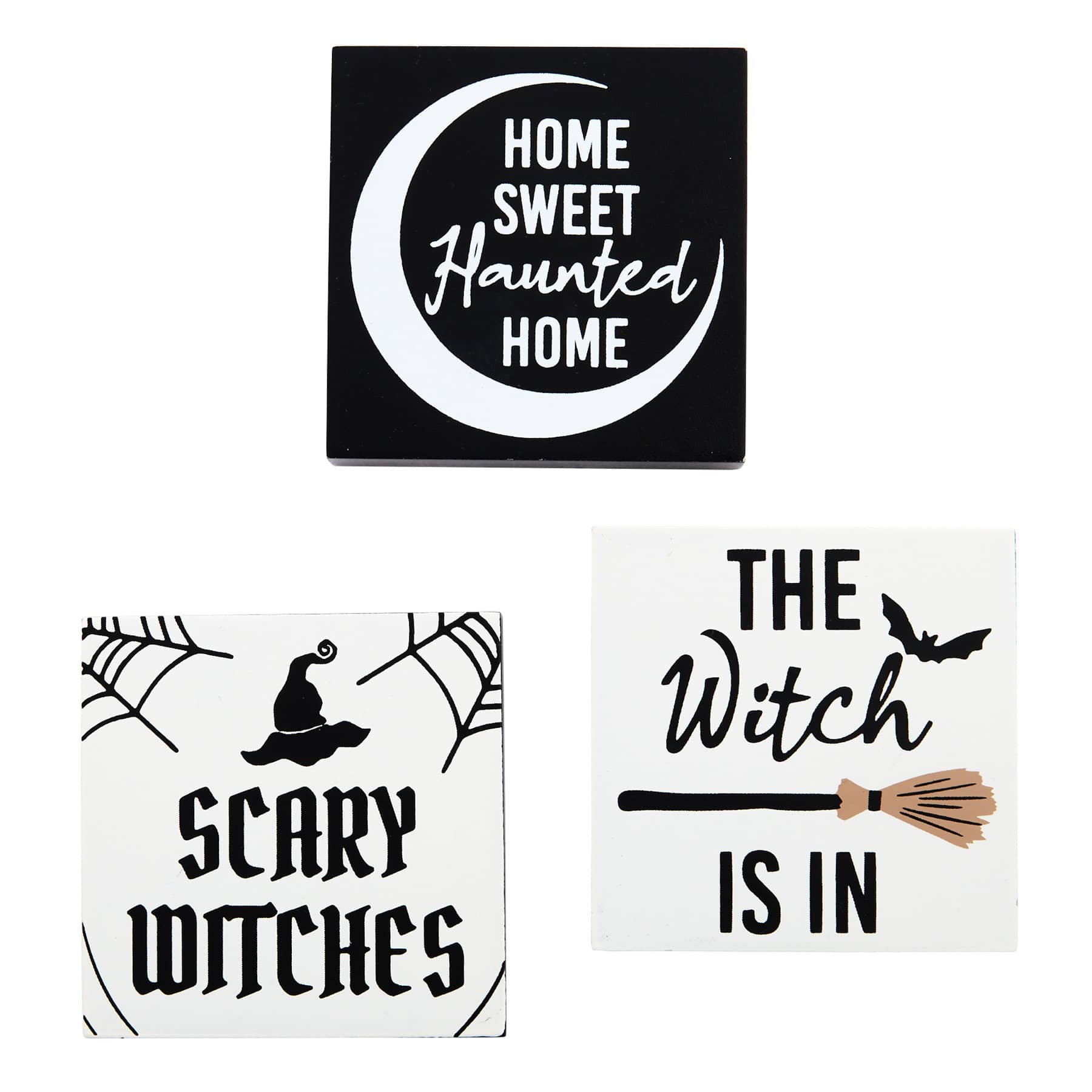 Spellbound Set of 3 Witch Signs, 3"