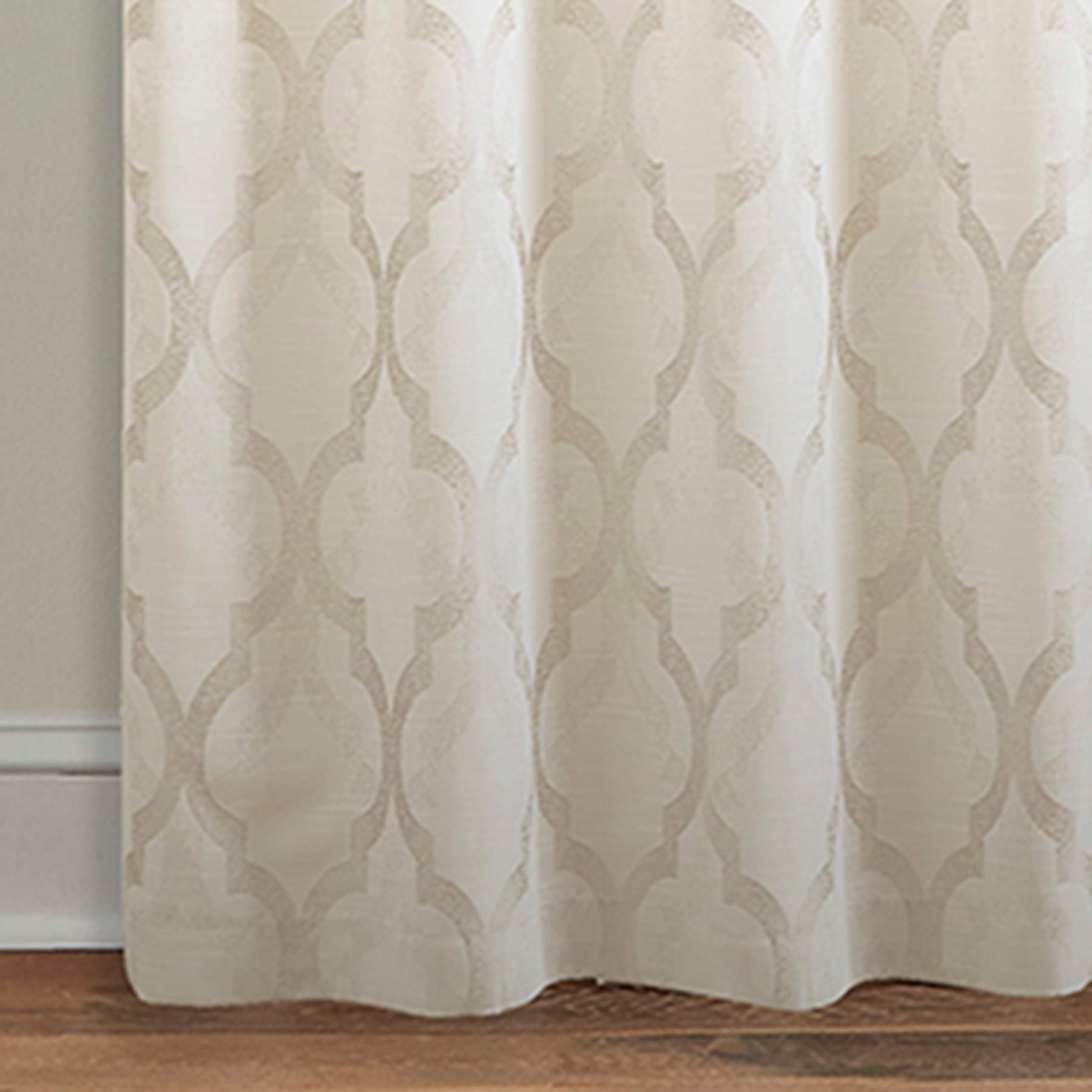 Providence Blakely Ogee Taupe Light Filtering Curtain Panel, 84"
