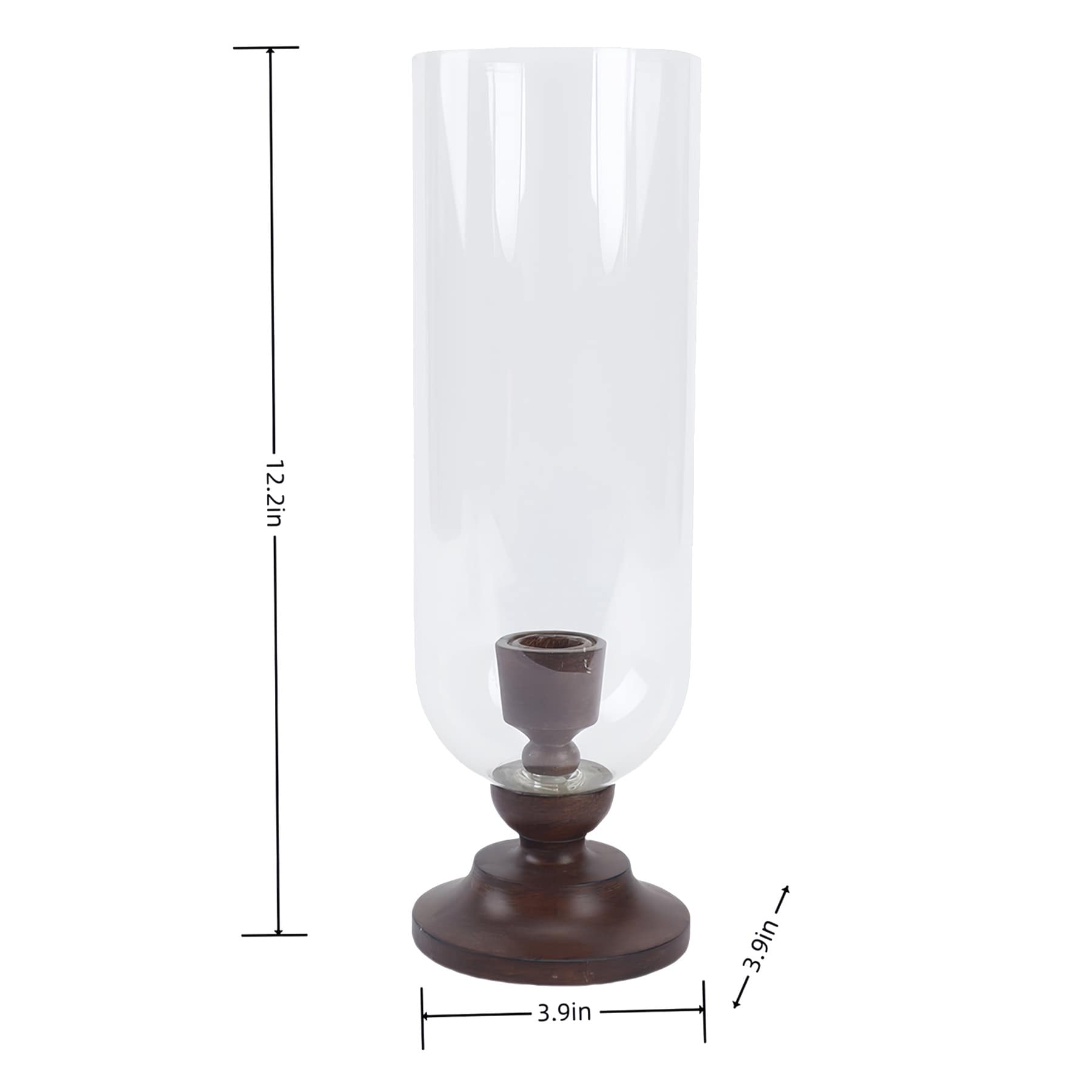 Brown Resin & Glass Taper Candle Holder, 12"