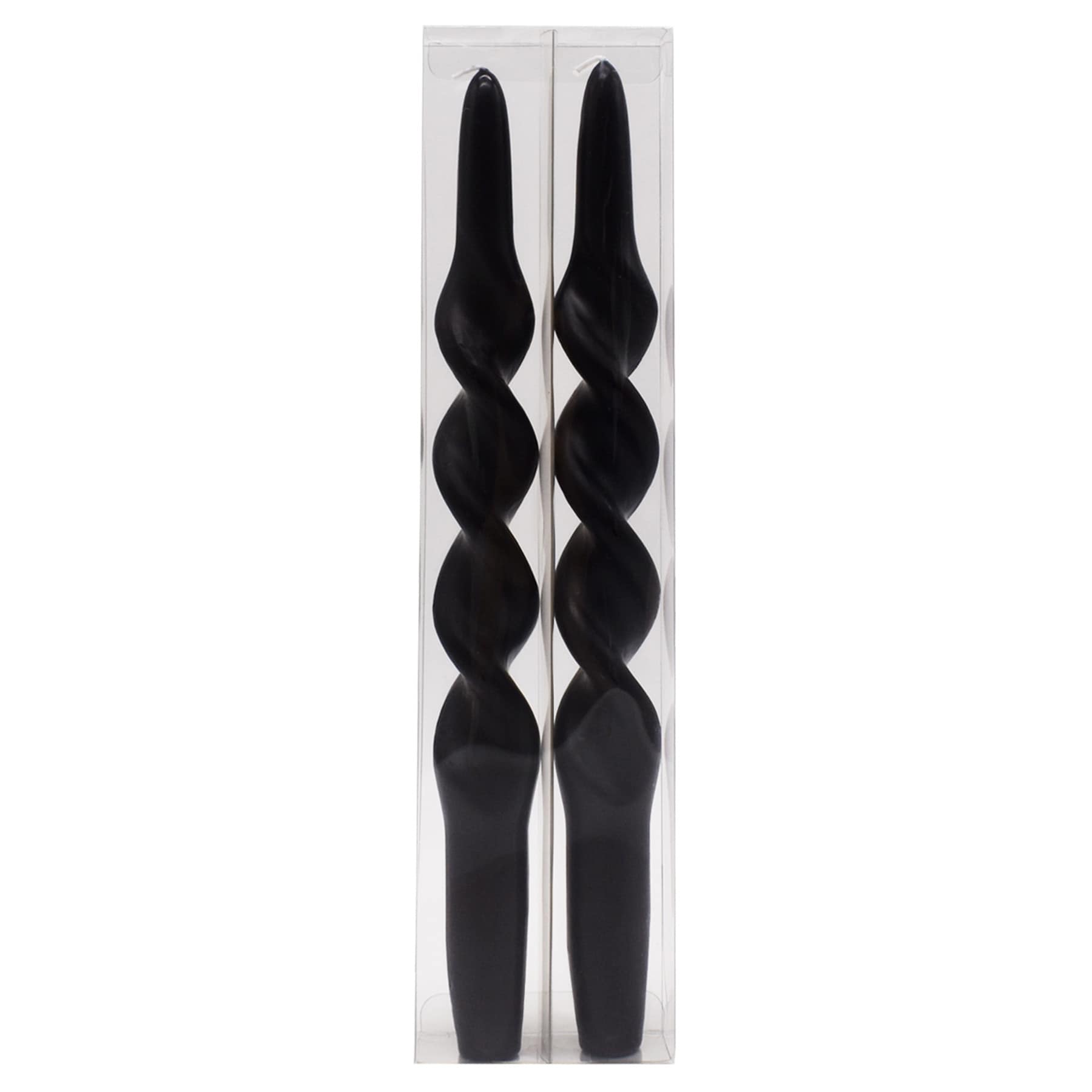 Crosby St. 2-Pack Black Twisted Taper Candles, 10"