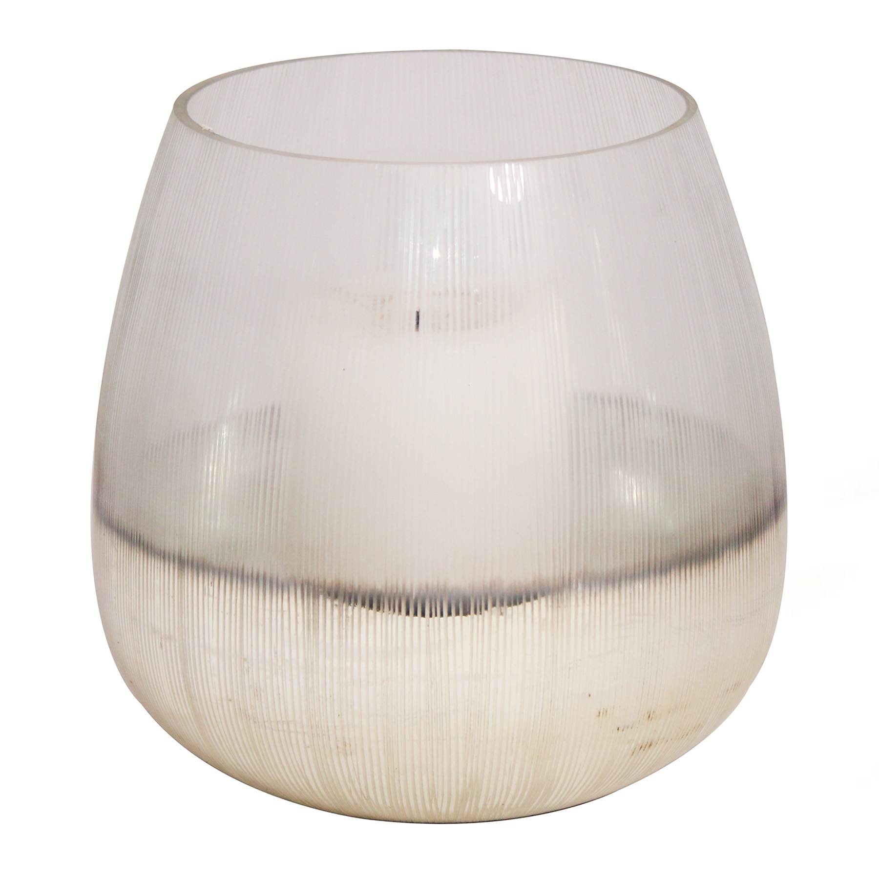 Antique Glass Votive Candle Holder, 6"