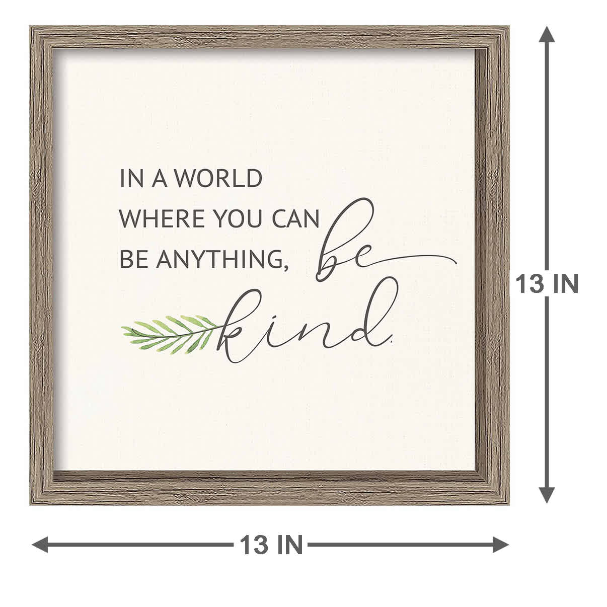 Be Kind Framed Wall Sign, 13"