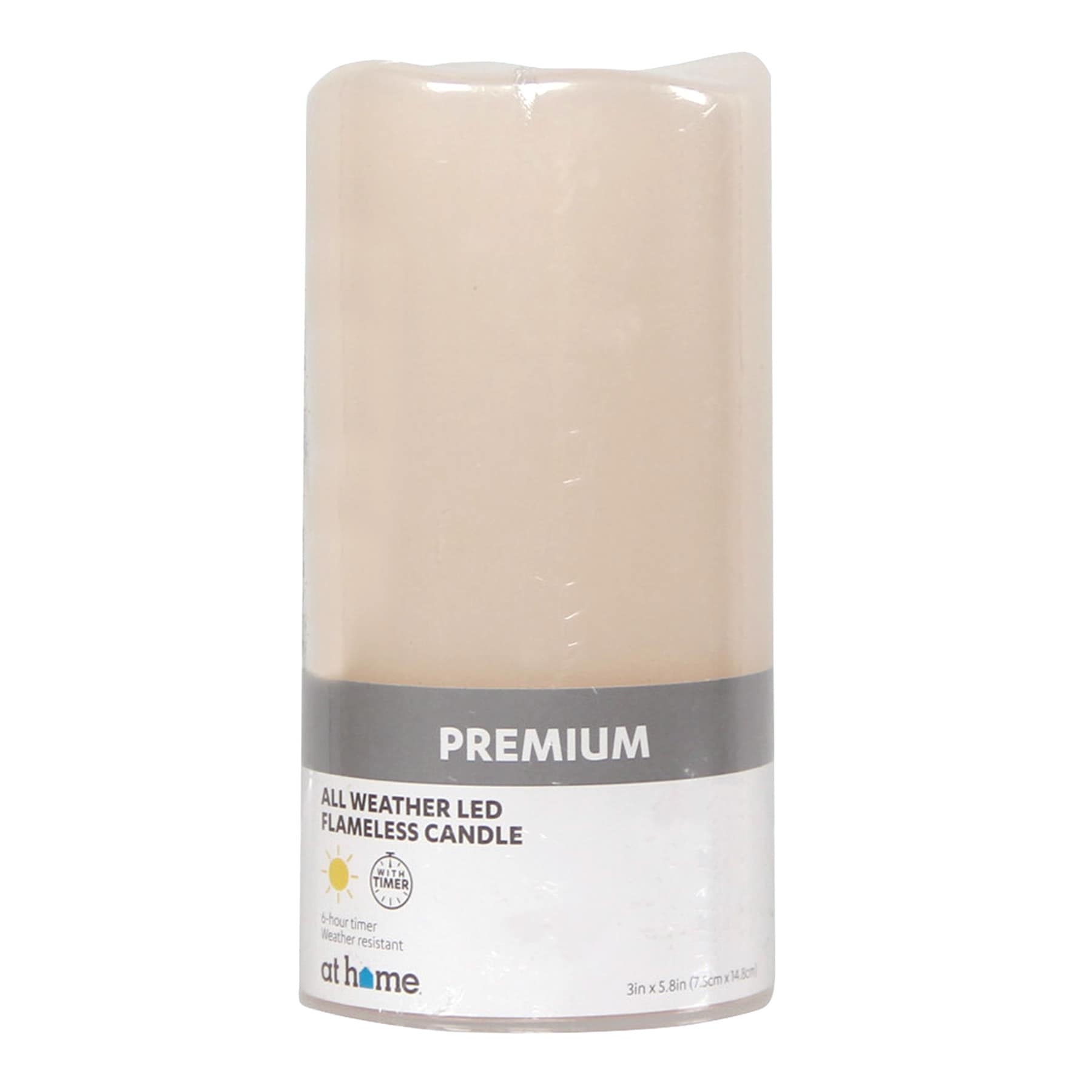 Ivory LED Pillar Candle with 6 Hour Timer, 3x6