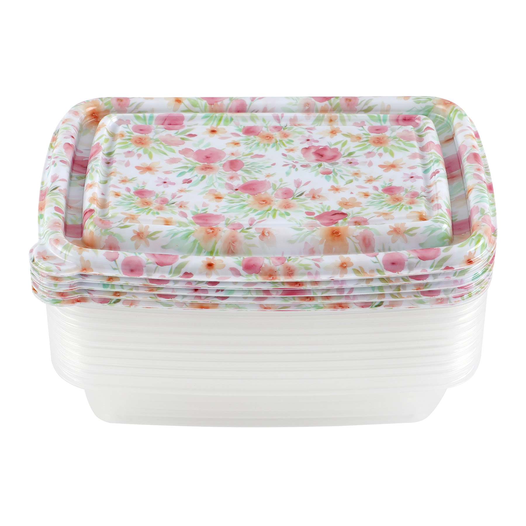 20-Piece Roses Rectangle Food Storage Set