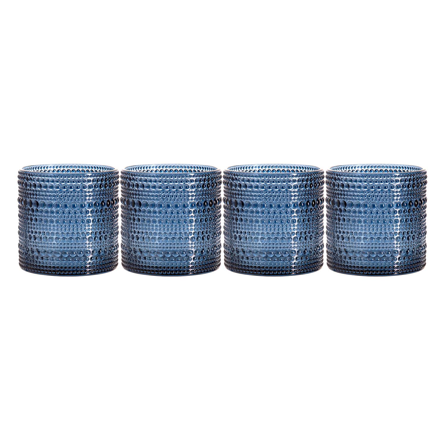 Set of 4 Navy Blue Spectra Double Old Fashioned Glasses, 13oz