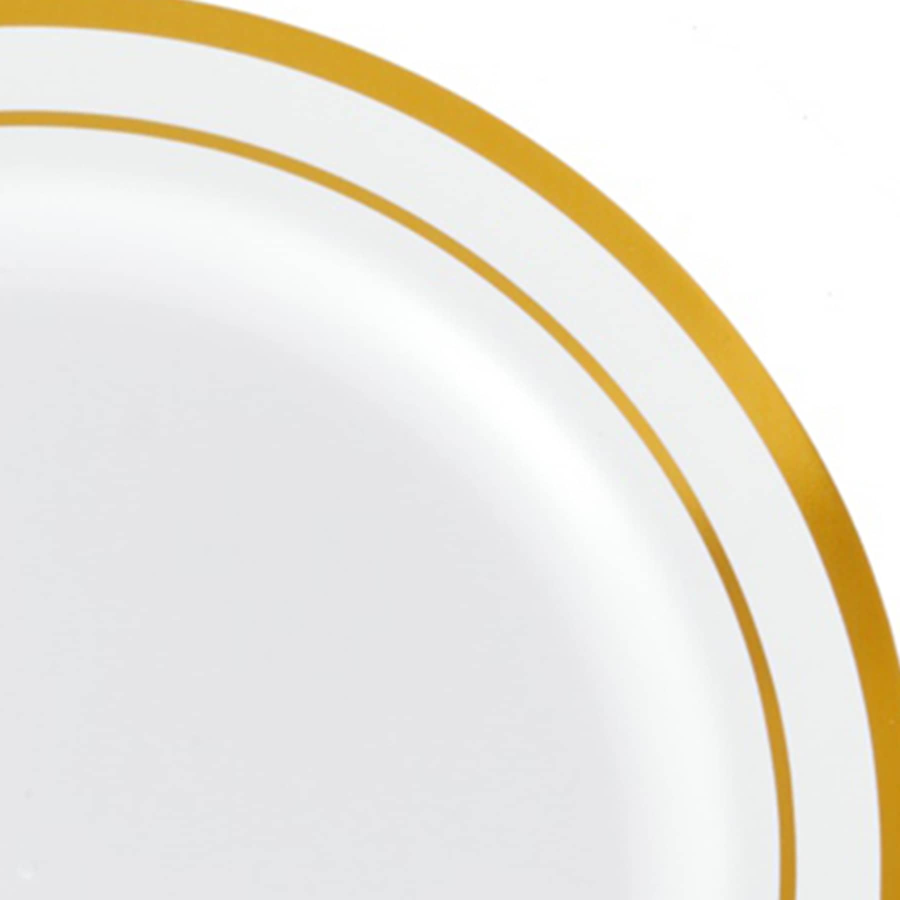 Set of 10 Gold Rim Dinner Plates