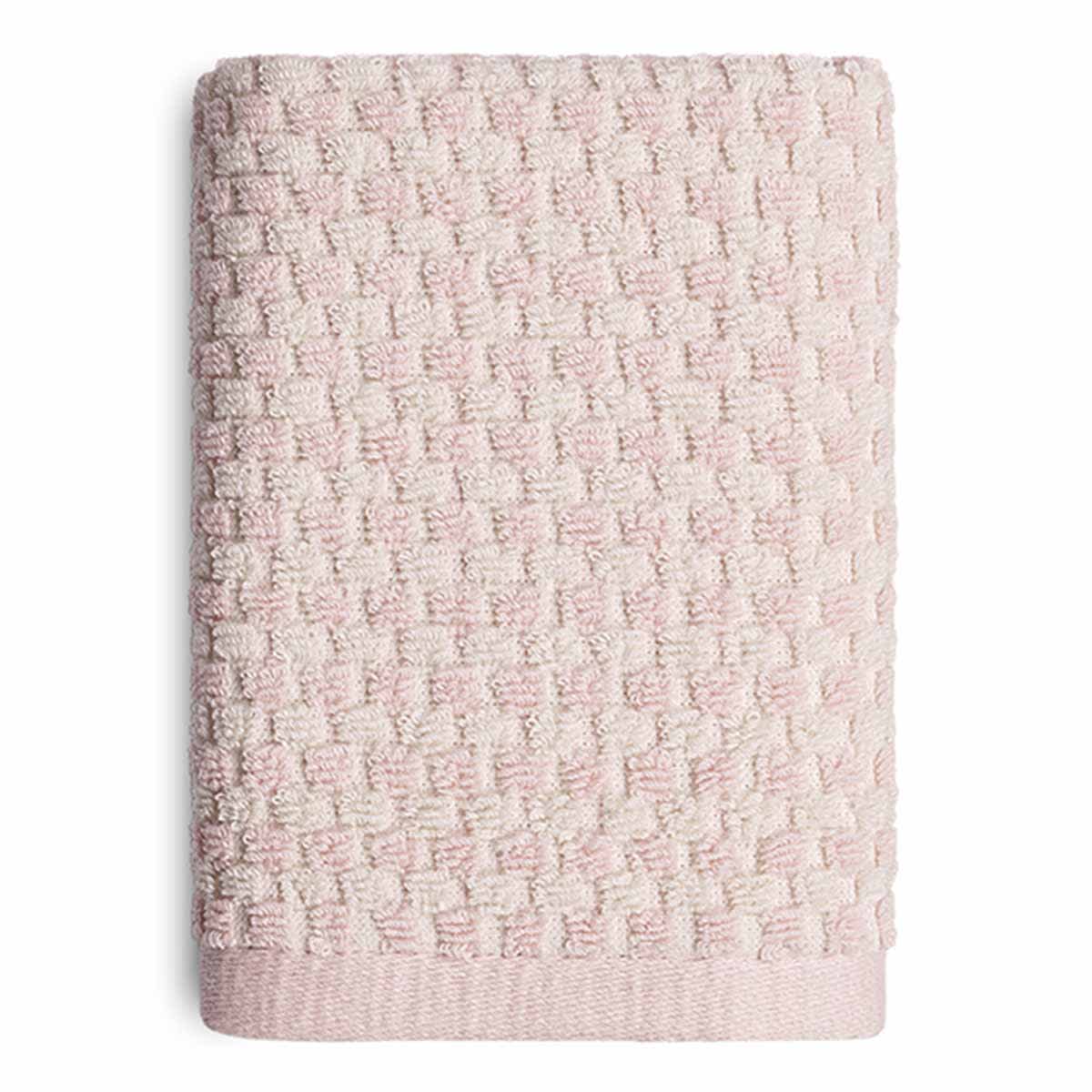 Honeybloom Plush Performance Pink Popcorn Cotton Hand Towel, 16x28