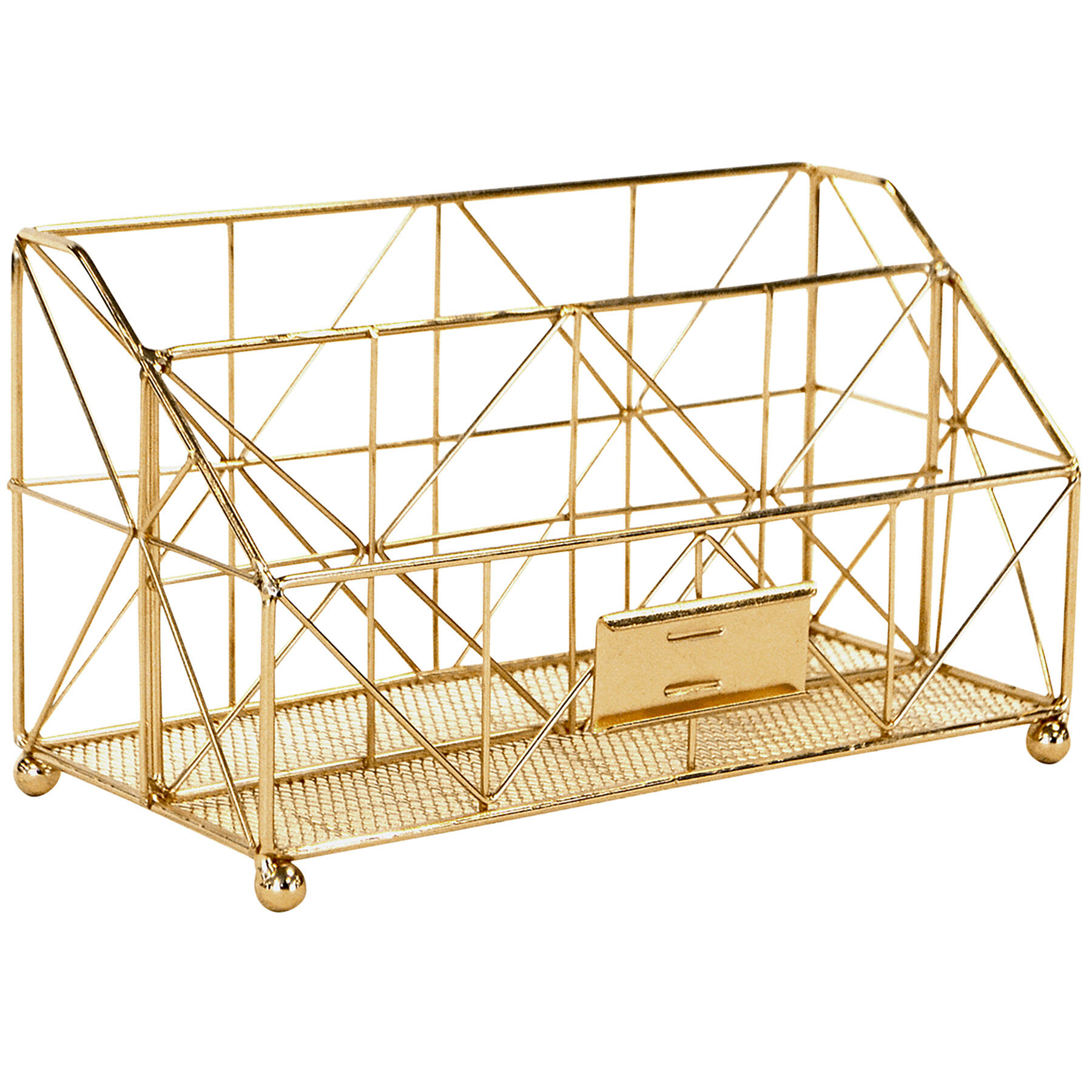 Keira Harvest Gold Wire Desk Organizer