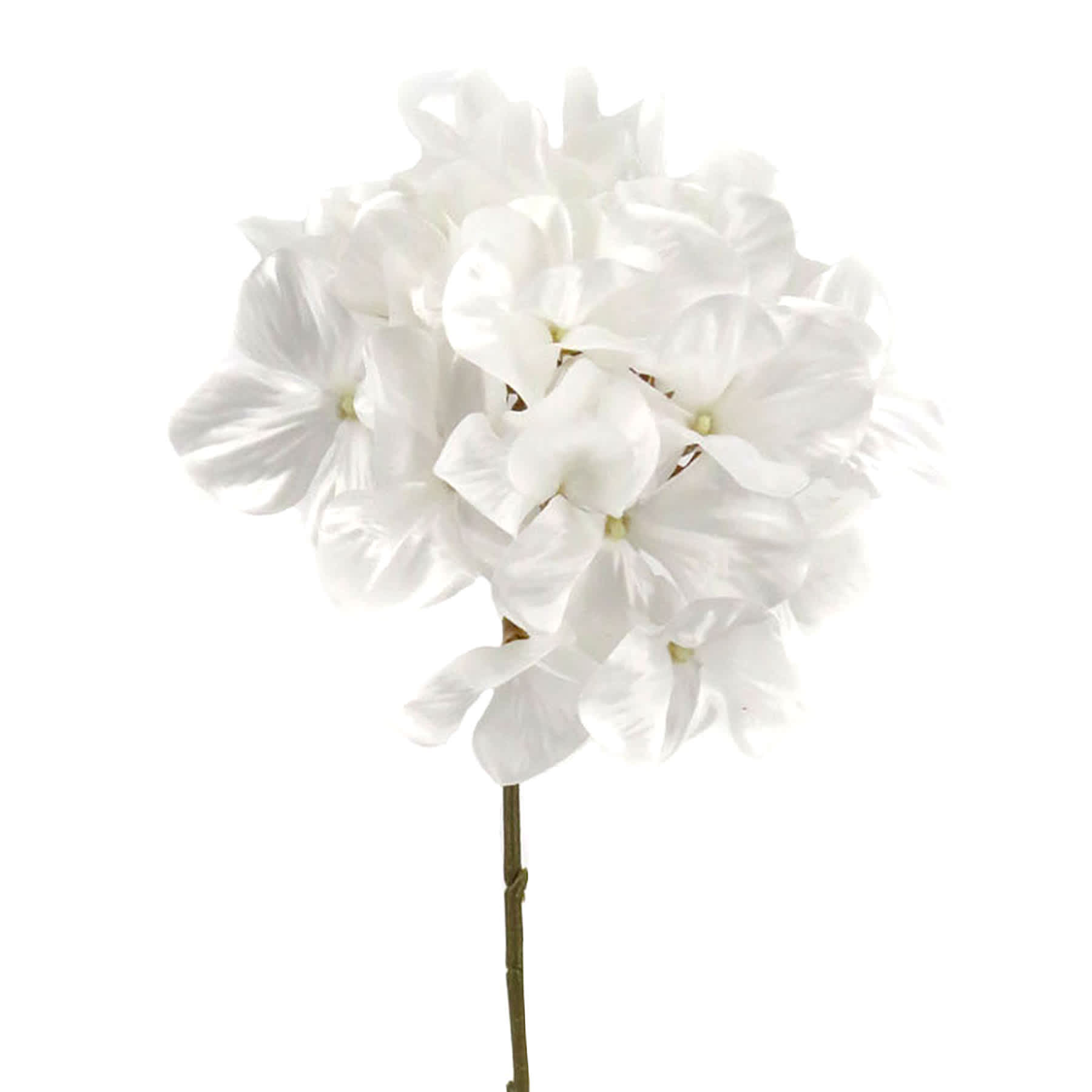 Metallic White Hydrangea Floral Stem, 21"