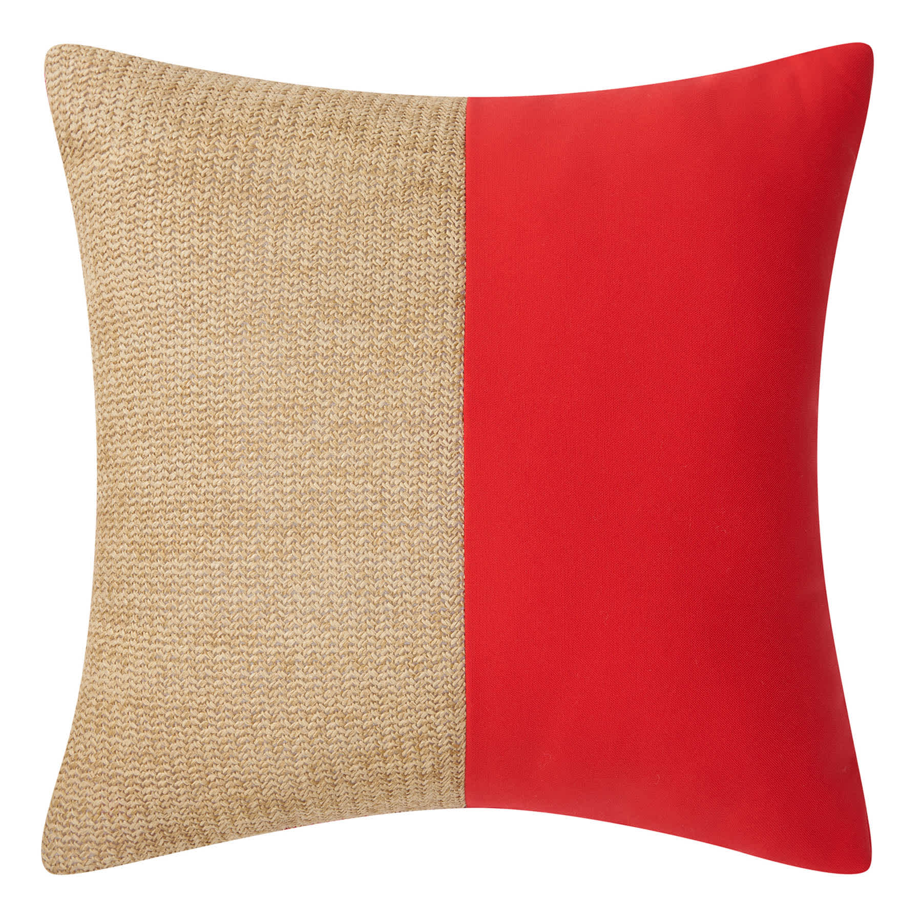 Coral Color Block Square Outdoor Throw Pillow, 18"